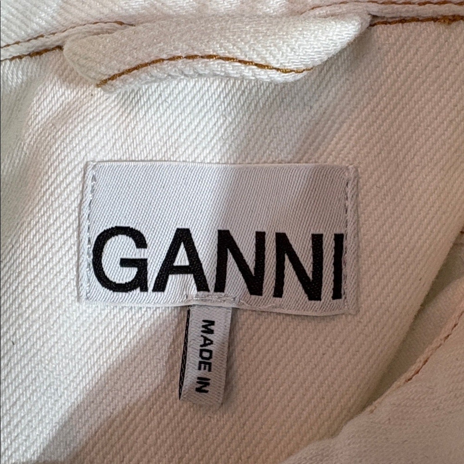 GANNI White Denim Mini Dress - size M