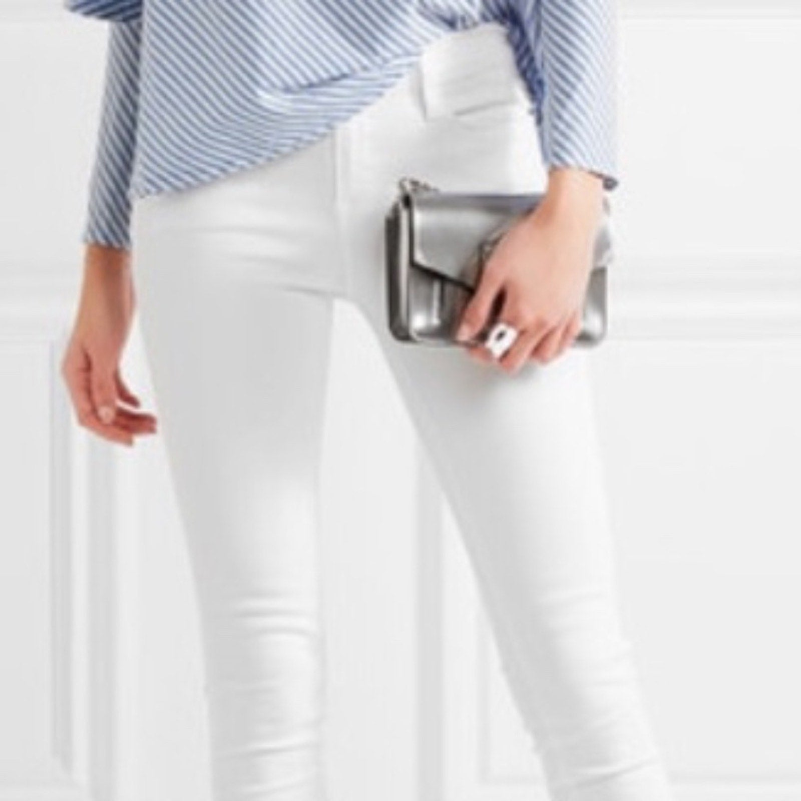 Frame Denim Le Skinny De Jeanne Crop Ankle Jeans In Blanc - size 29
