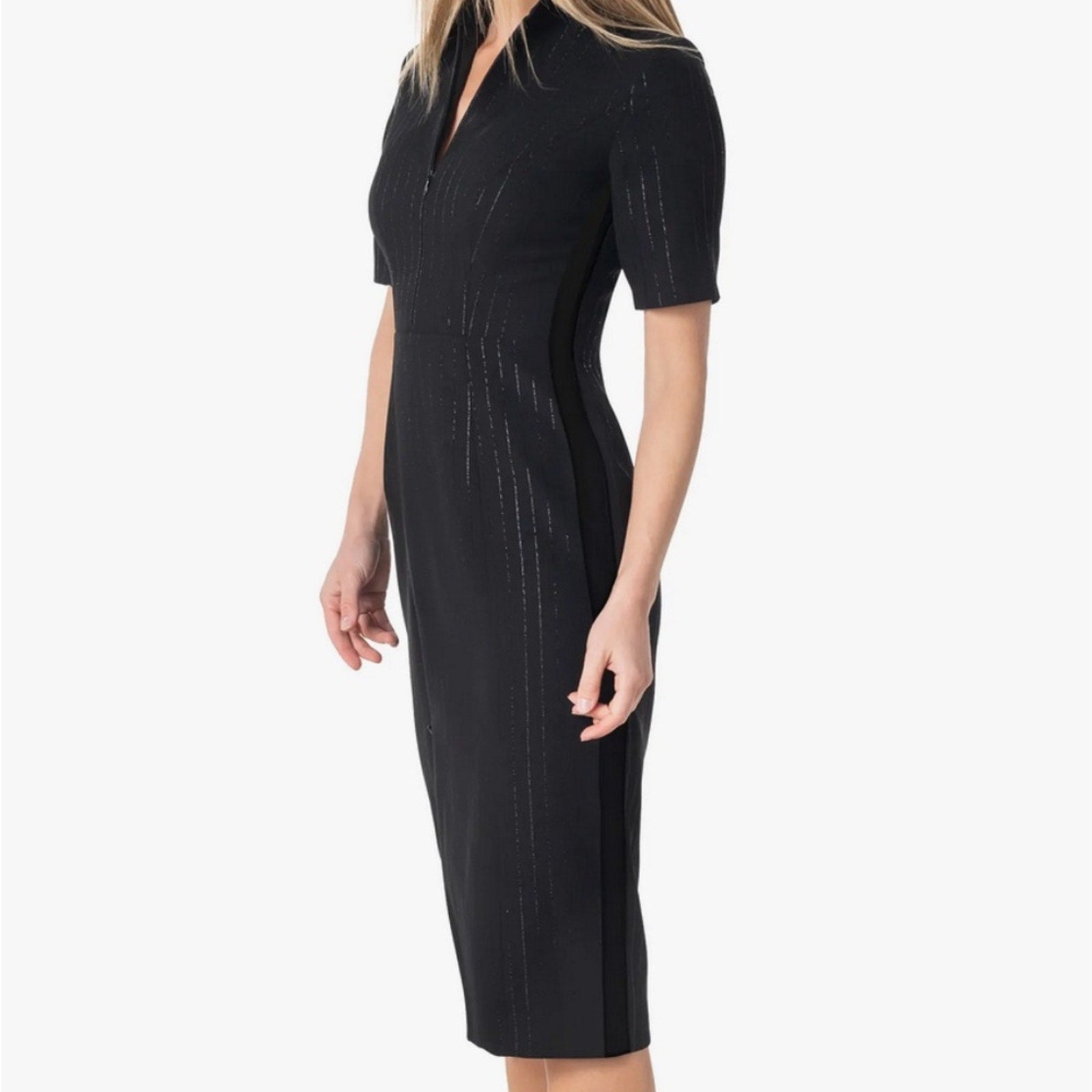 NWT Dress The Population Gloria Front Zip Sheath Dress - size large