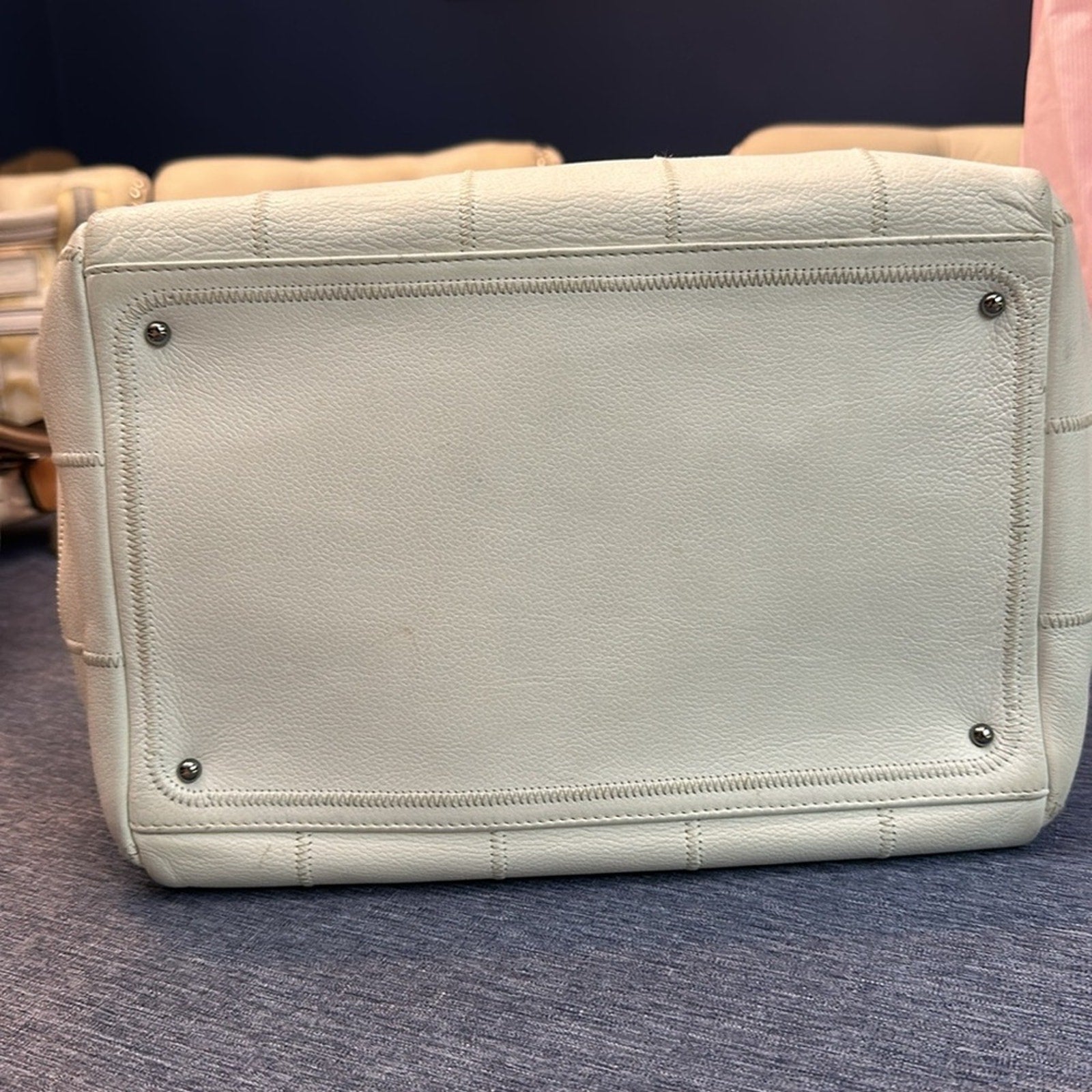 Chanel Chocolate Bar Boston Bag White Rare Caviar Skin