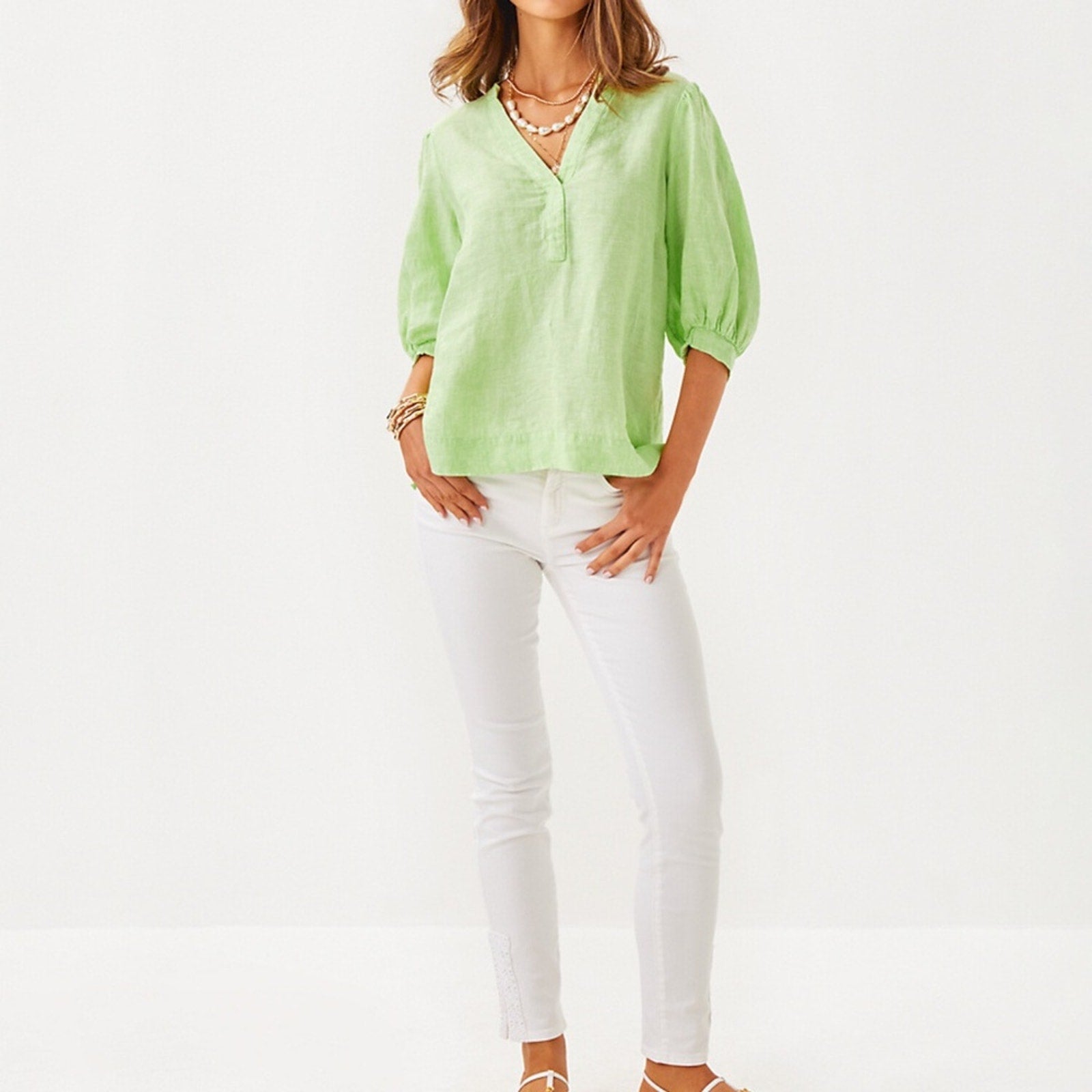 NEW Lilly Pulitzer Women's Mialeigh Linen Top - size 00
