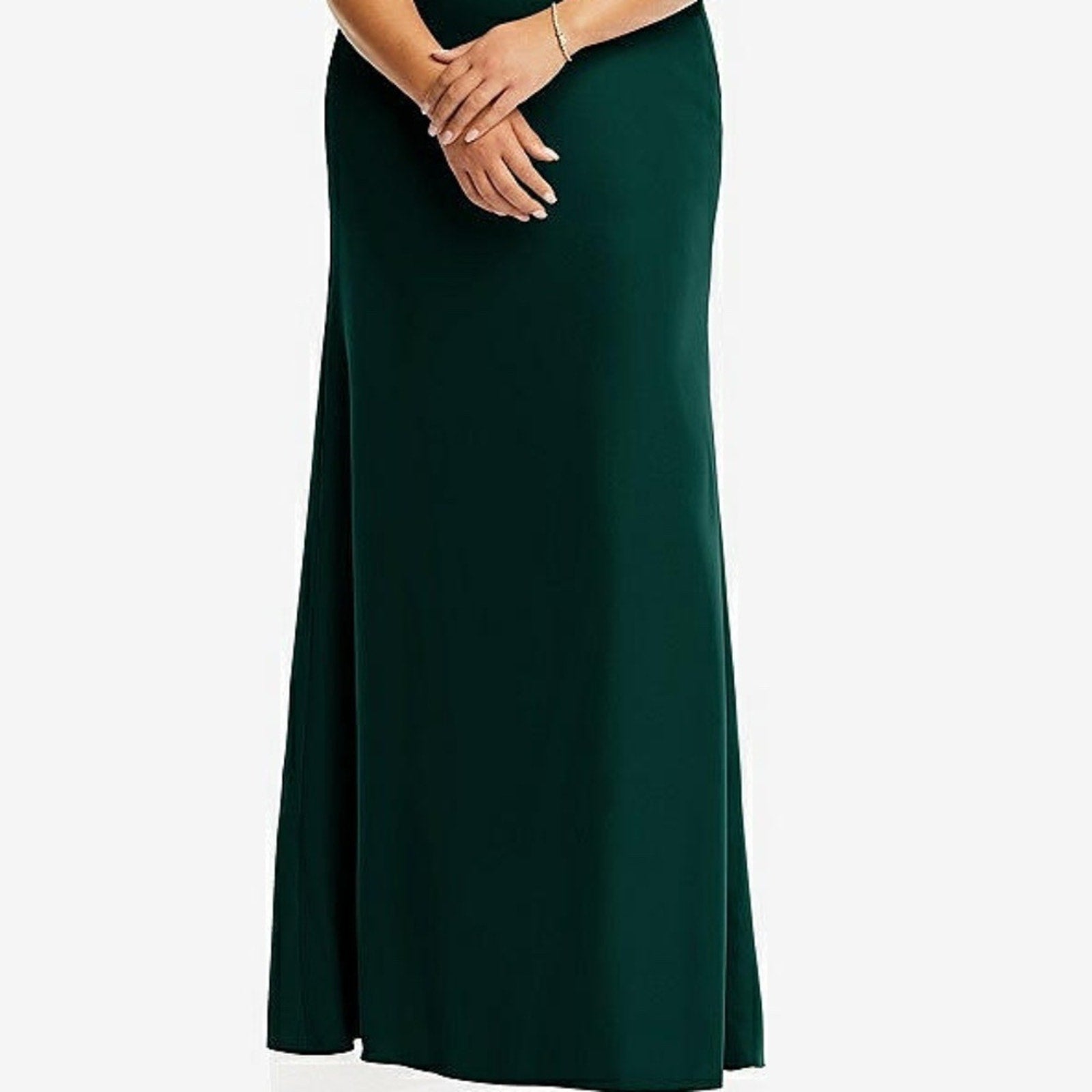 NWT After Six HIGH-NECK OPEN-BACK MAXI DRESS WITH SCARF TIE IN EVERGREEN - 22W