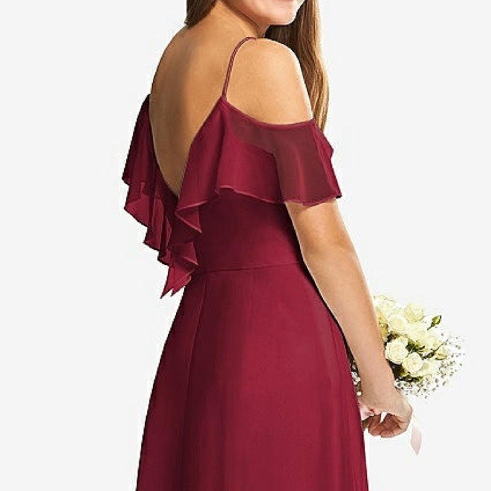 NWT DESSY COLLECTION JUNIOR BRIDESMAID DRESS JR548 IN BURGUNDY - size 16 Juniors