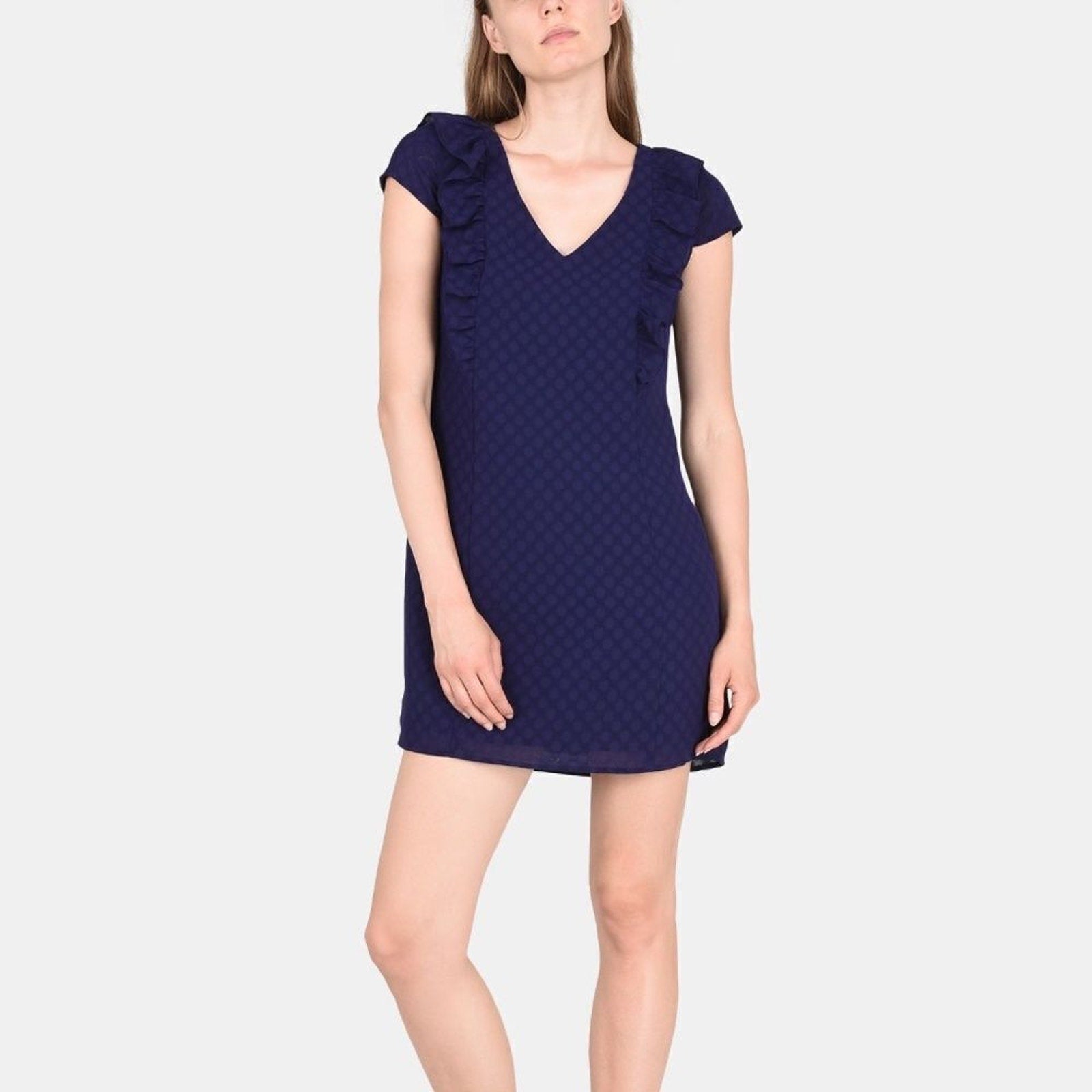 EUC Armani Exchange DOT AND RUFFLE SHEATH DRESS - size 0