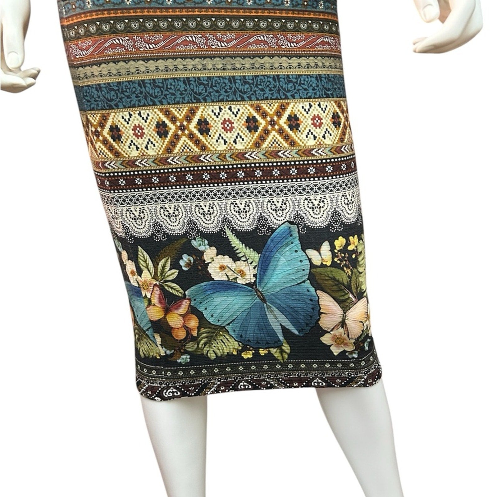 Farm Rio butterfly midi pencil skirt - size Small