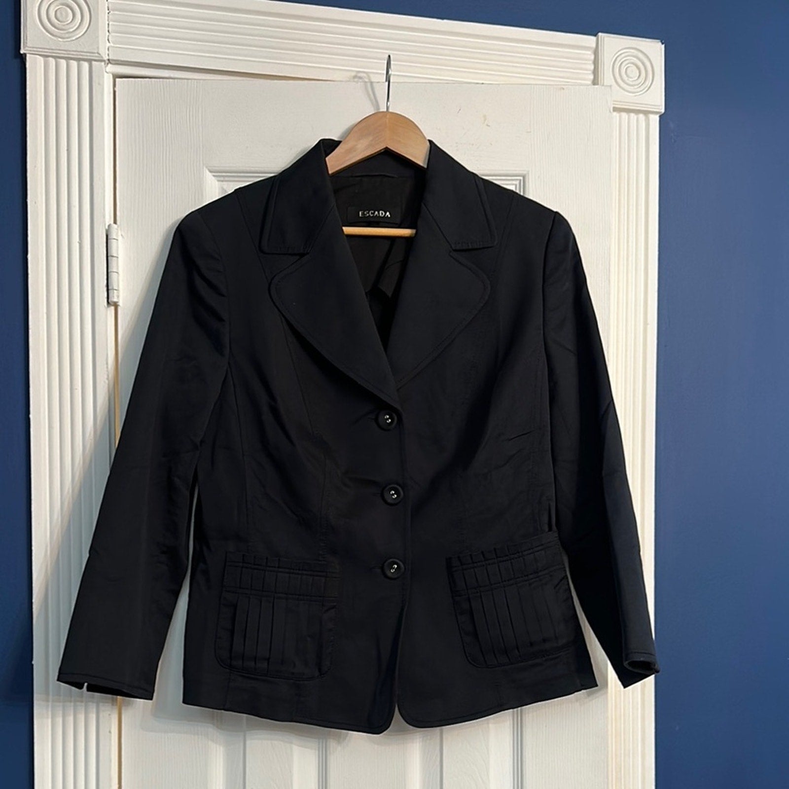 Escada black cotton blazer - size 44