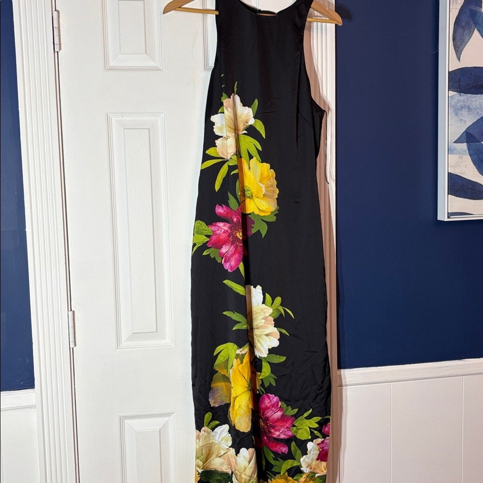 NWT Adrianna Women's Printed Satin Sleeveless Midi Dress - size 14