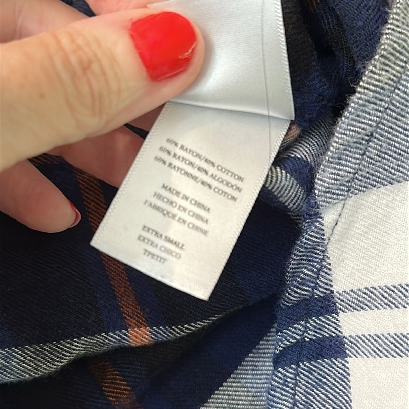 Rails plaid navy shirt - size XS