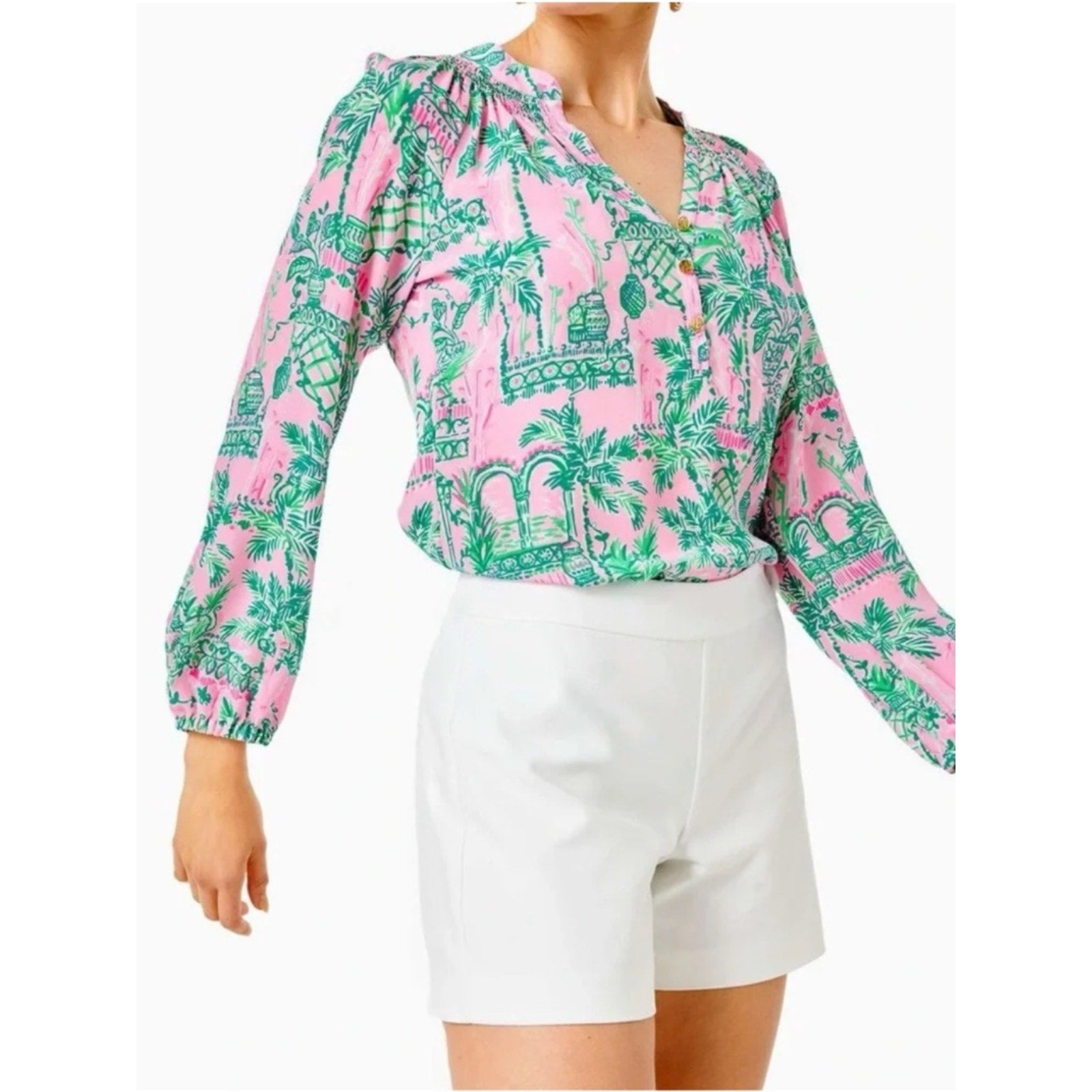 Lilly Pulitzer Elsa Silk Top in Baby Always Worth It - M 🌟