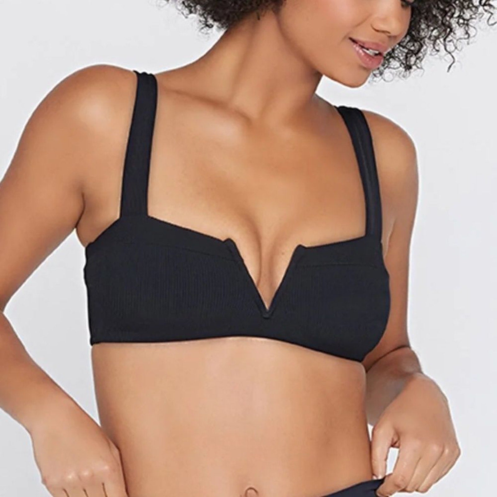 NWT L Space Lee Lee Bikini Top Black Revolve -size Xs