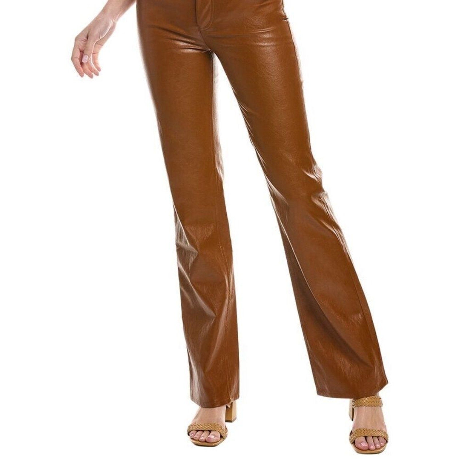 NEW A.L.C. Freddie VEGAN LEATHER Pants in Cognac - size 8