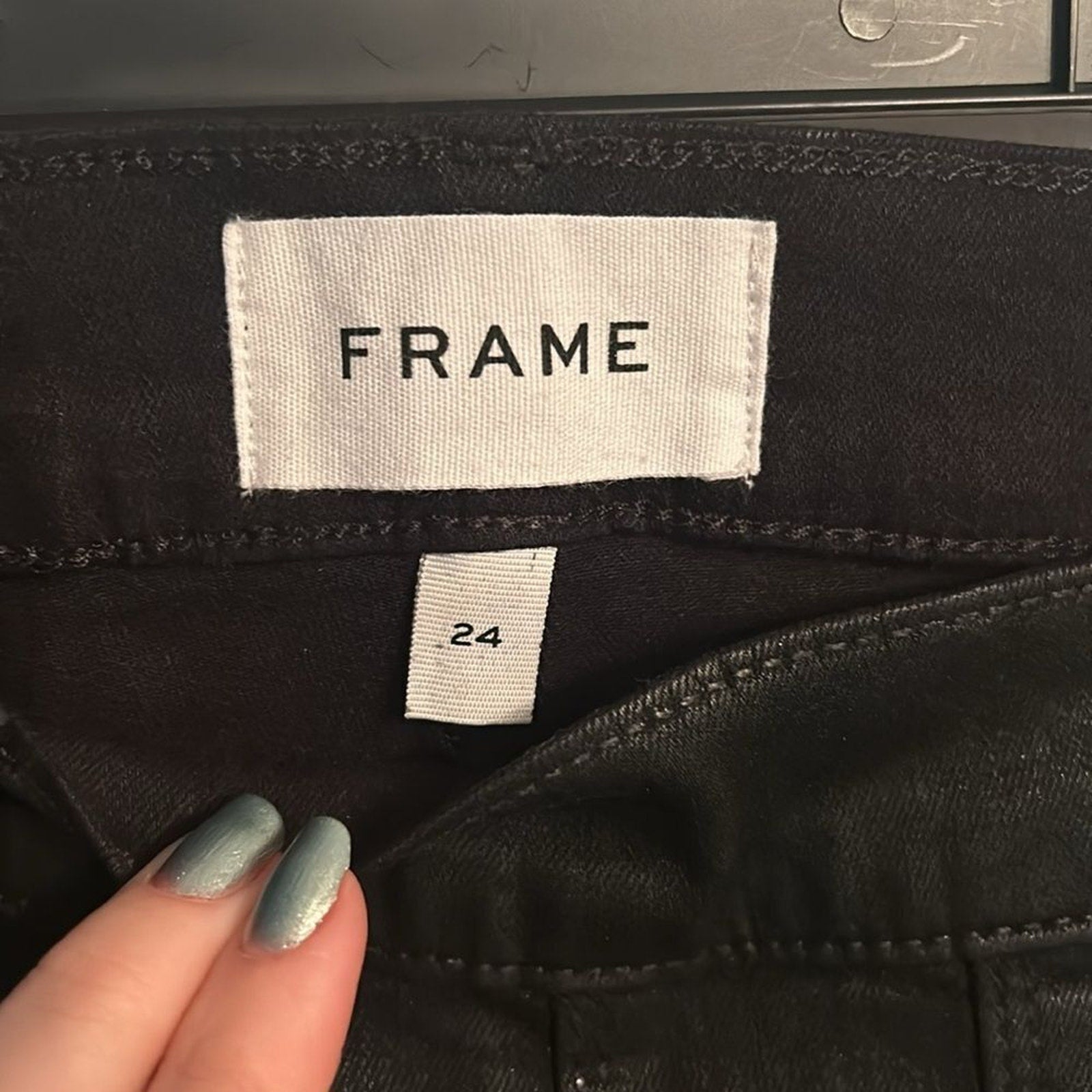 NEW FRAME Le Flare de Francoise in Black Coated - Size 24. Retail- $278
