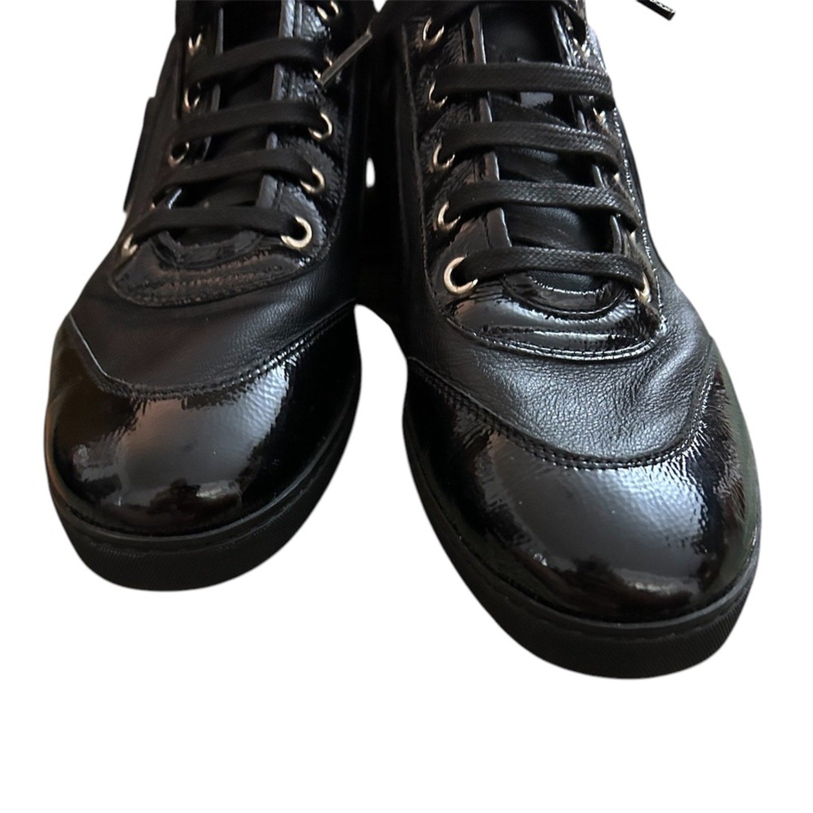 Gucci Black Leather GG High Top Sneakers Size 40 (US size 10)