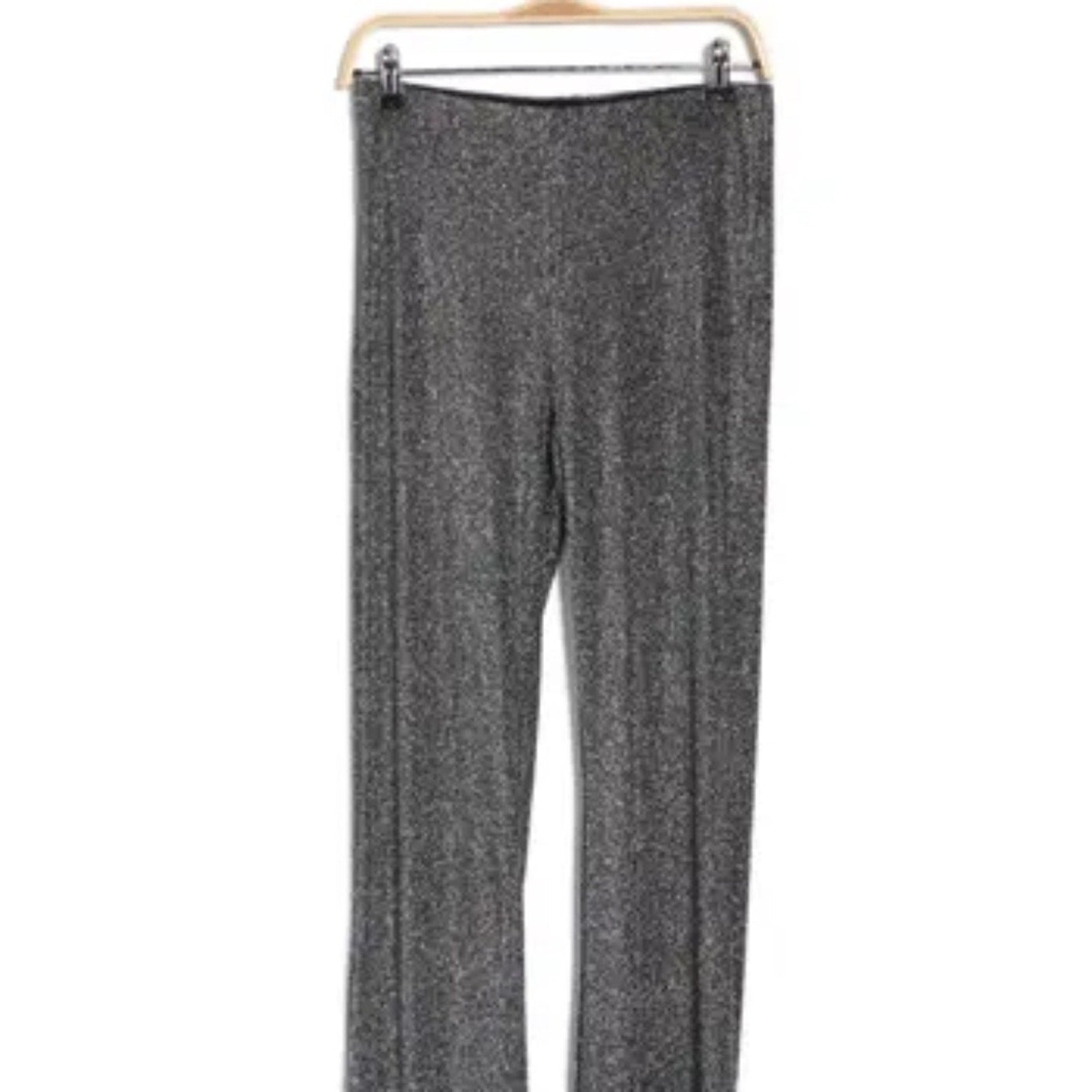 NWT NAKED WARDROBE Shimmer Metallic Straight Leg Pants In Gunmetal - XS