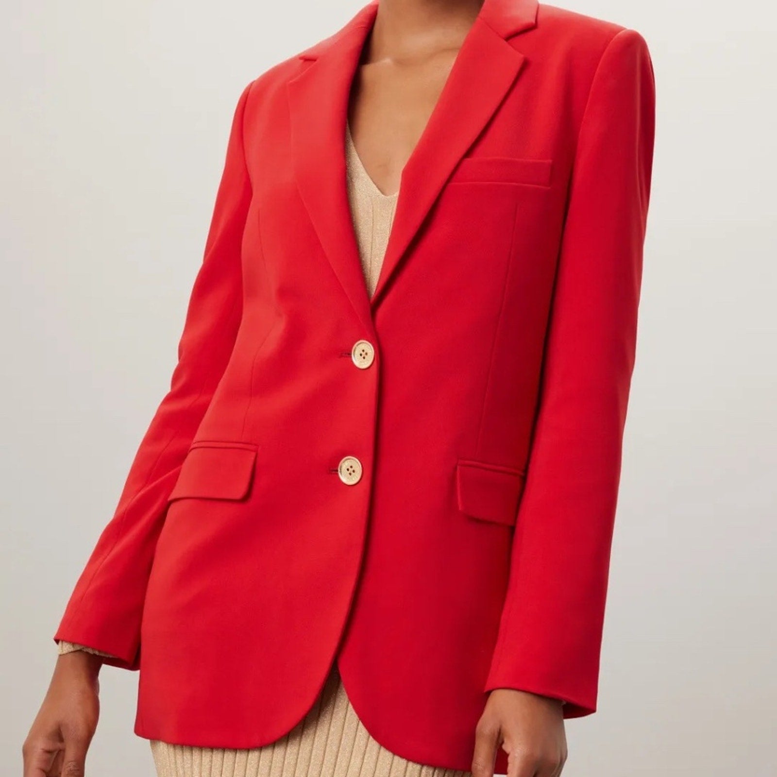 MICHAEL Michael Kors Mensy Two-Button Crepe Blazer - size 12