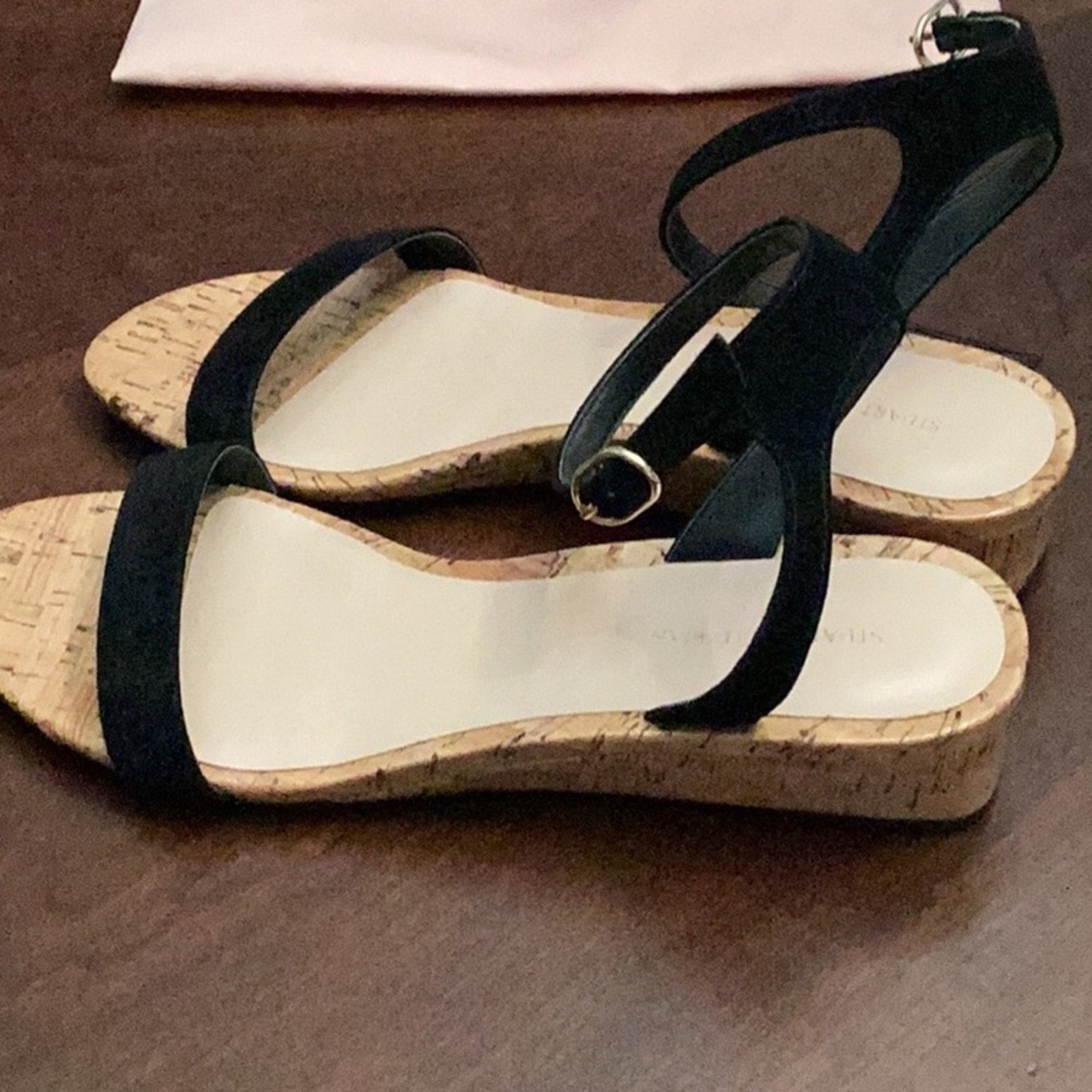 Stuart Weitzman Ave Leather Wedge Sandals - 9