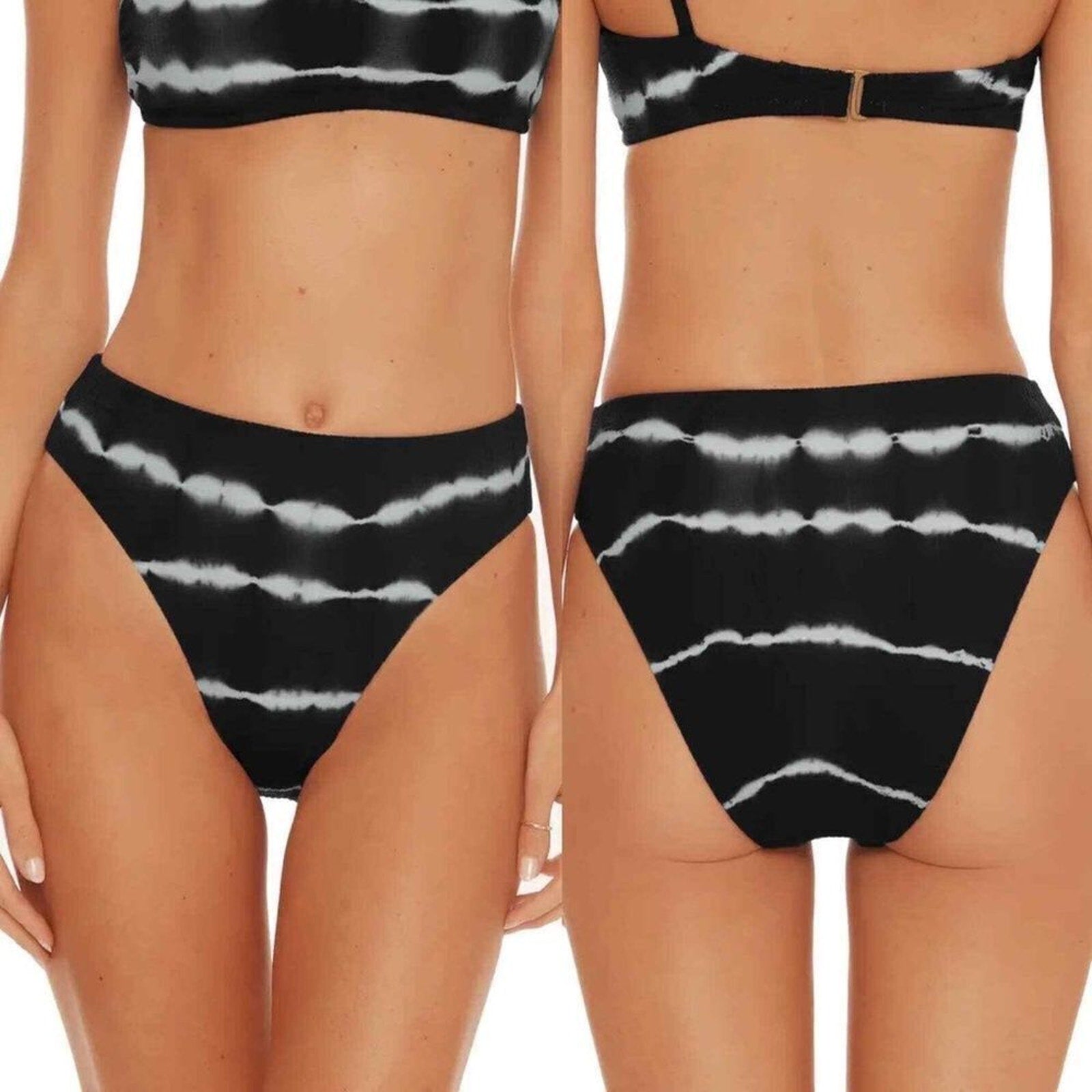 NWT Becca Iconic Swim High Waist Bikini Bottoms Black - size Large