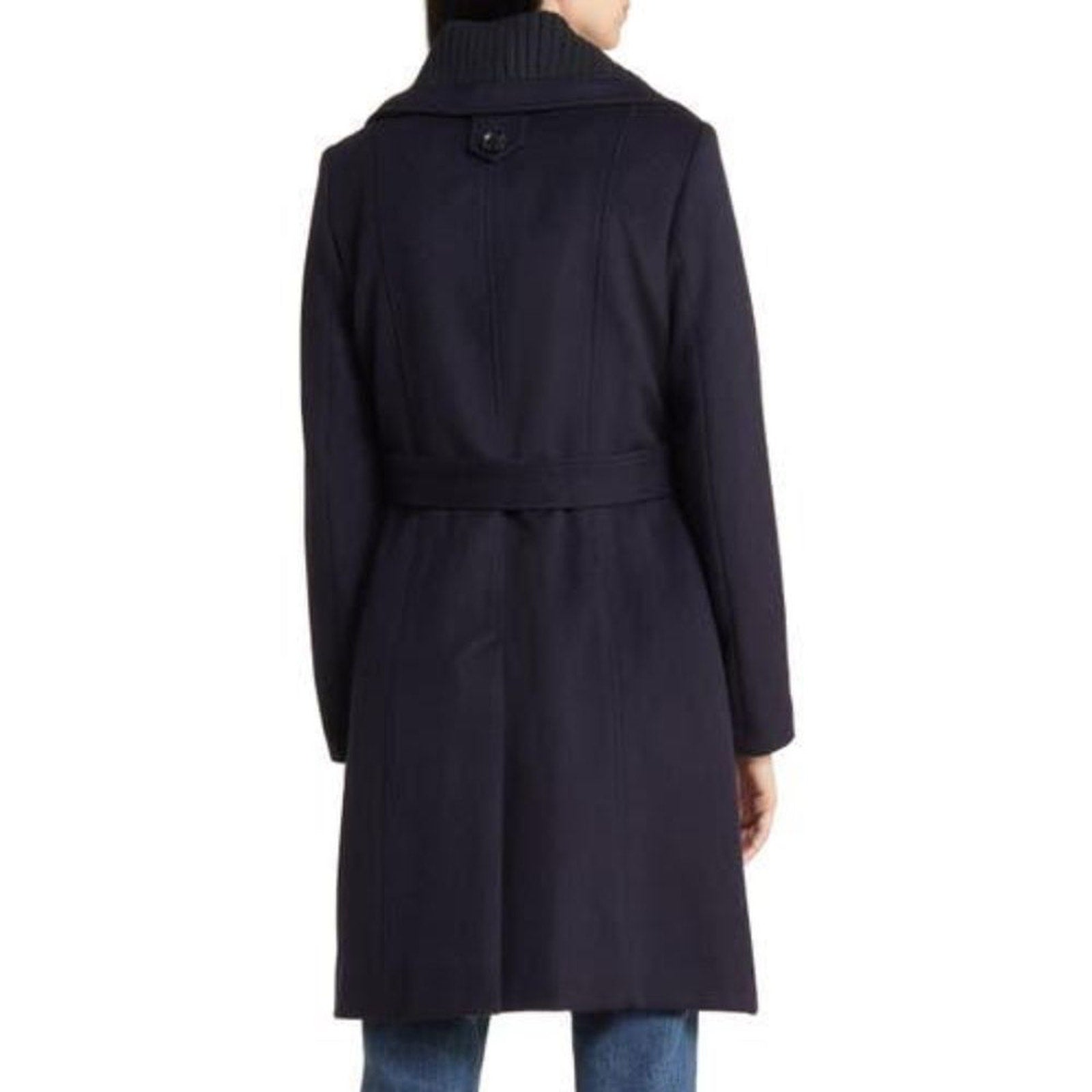 NEW Sam Edelman Wool Blend Rib Collar Coat - size M