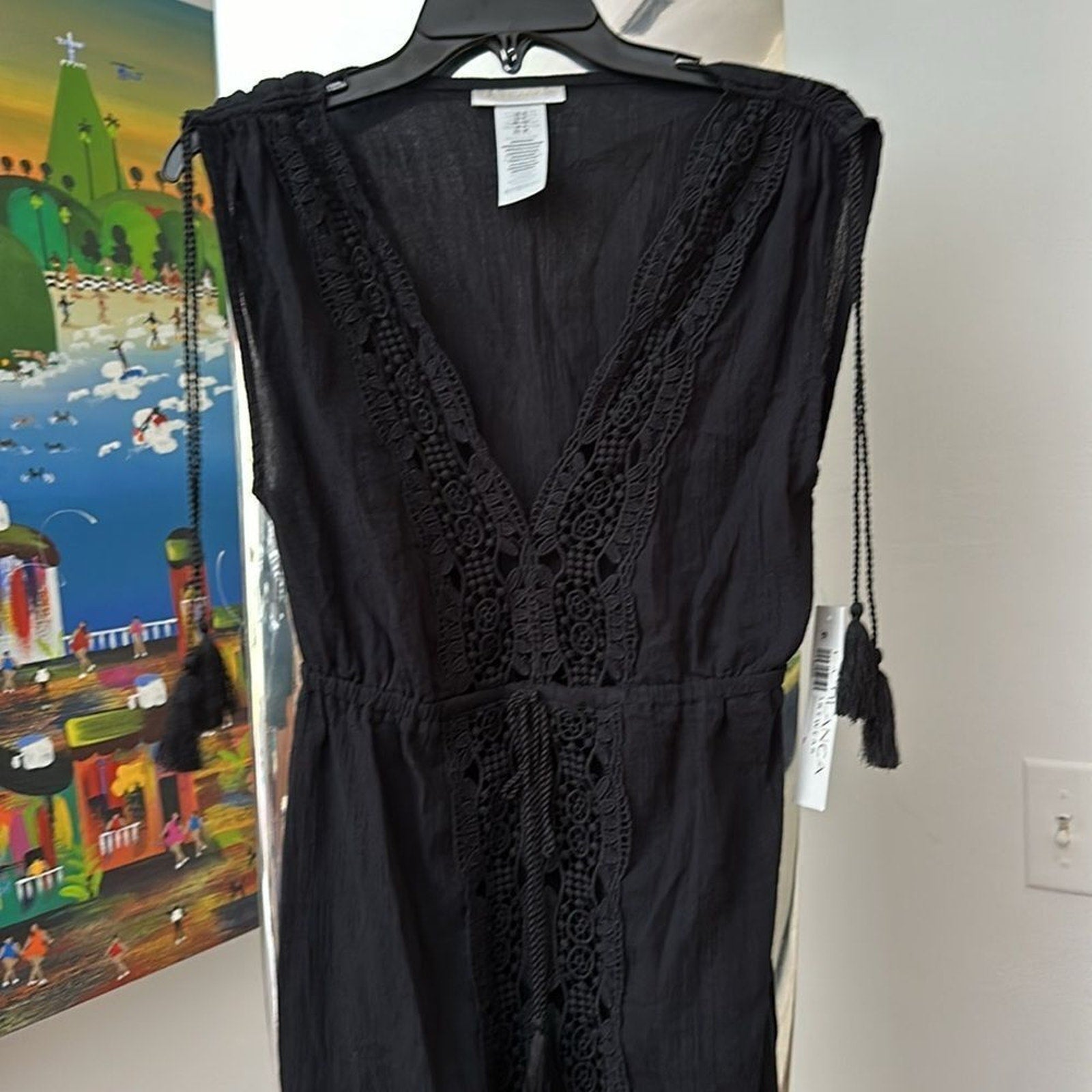 NWT LA BLANCA Island Fare Cotton Crochet Cover Up Midi Dress