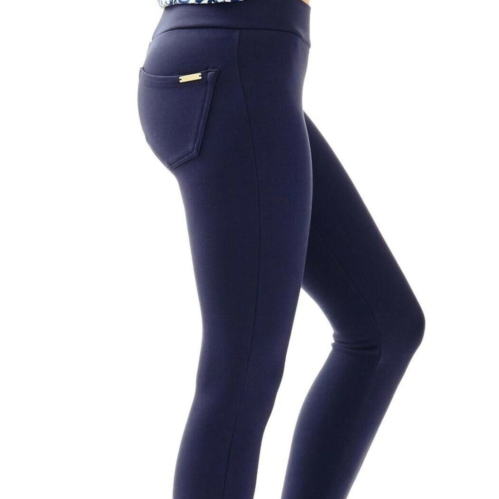 NWT Lilly Pulitzer 28" Mia High-Rise Knit Legging in Navy - size Large