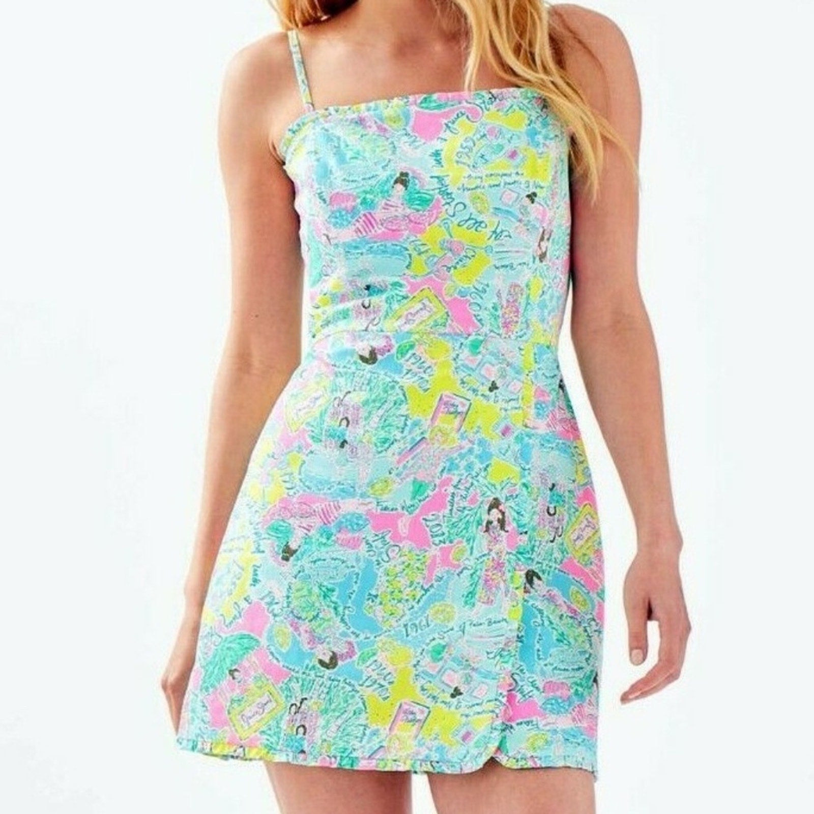 NWT Lilly Pulitzer Jesse Pop Up In The Beginning Ruffle Dress Short Romper - 10
