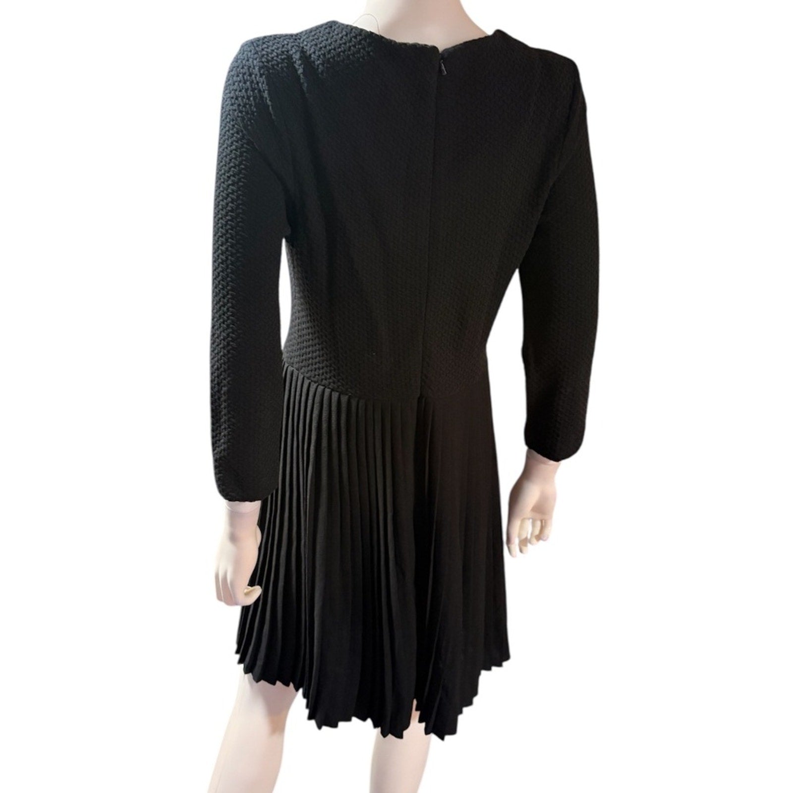 Ganni Vintage Pleated Black Dress - M