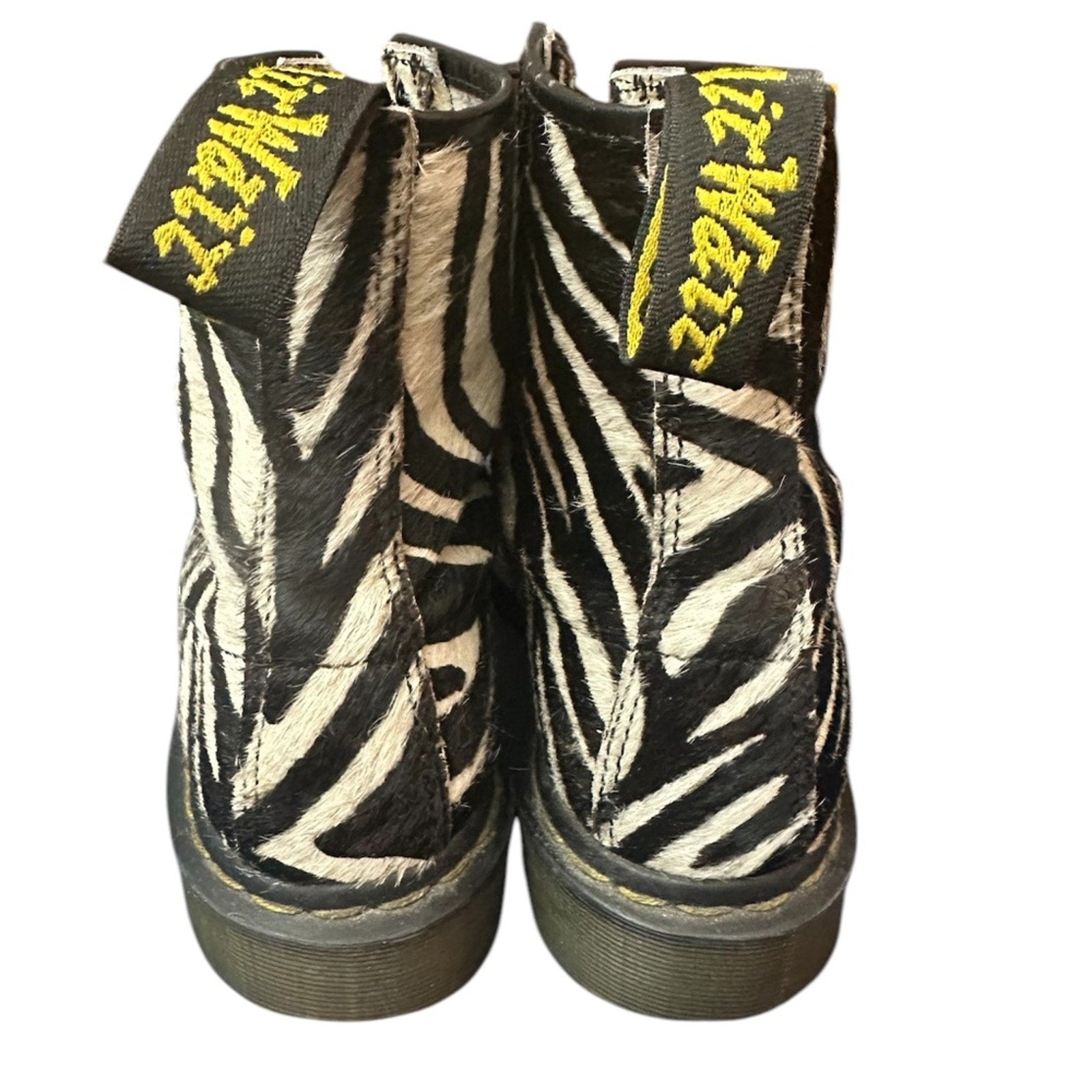 Dr. Martens Zebra Print Pony Hair Leather Boots #3 Rare - size 9 US or 7 UK