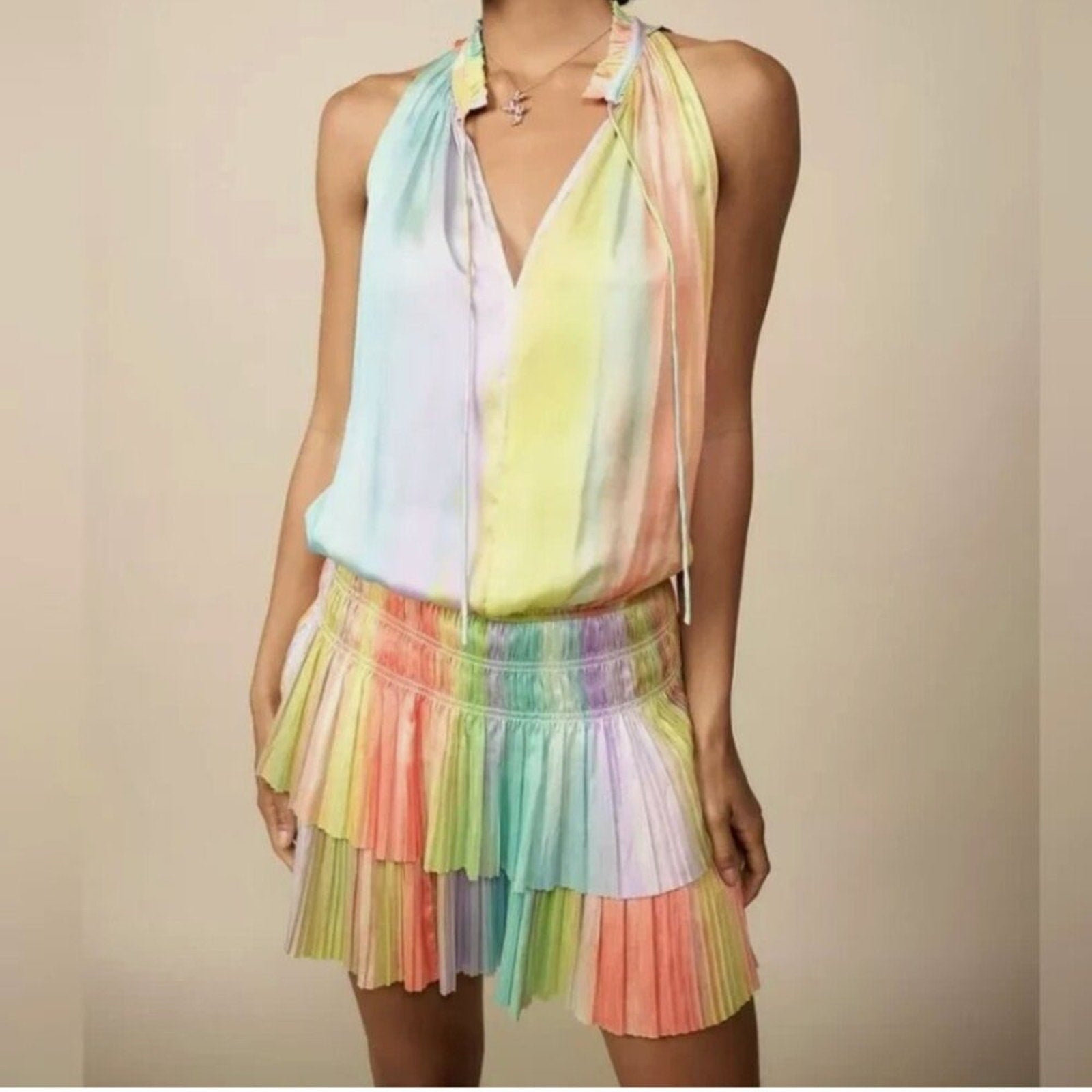 Current Air Cara Painterly Rainbow Mini Dress - XS