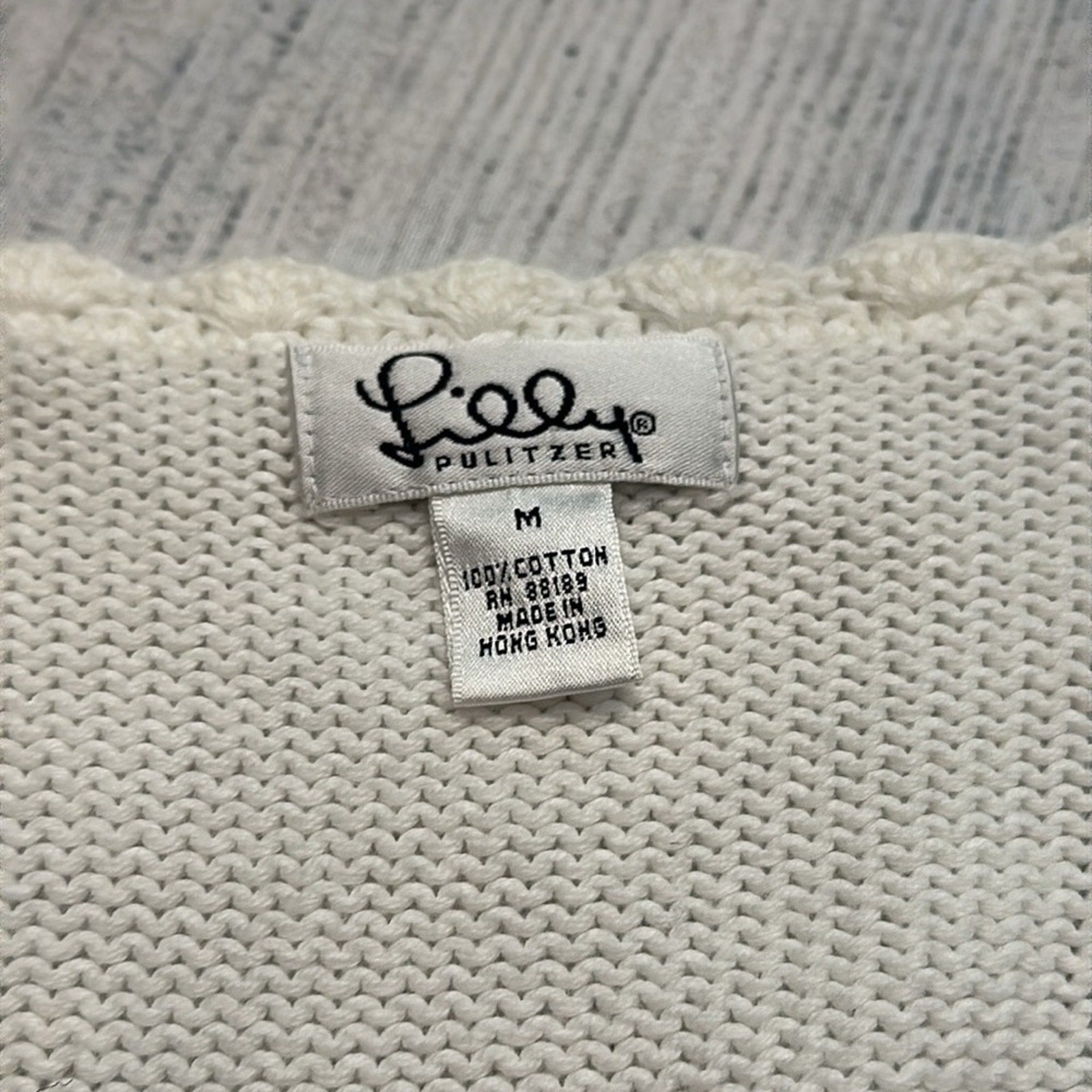 Lilly Pulitzer white label vintage crochet cardigan- size M
