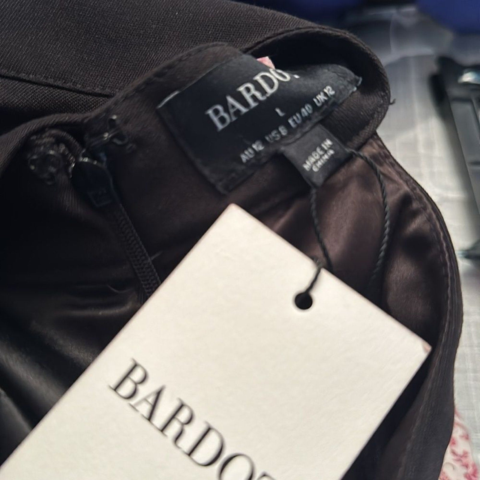 NWT Bardot Mini Halter Dress In Black - size 8