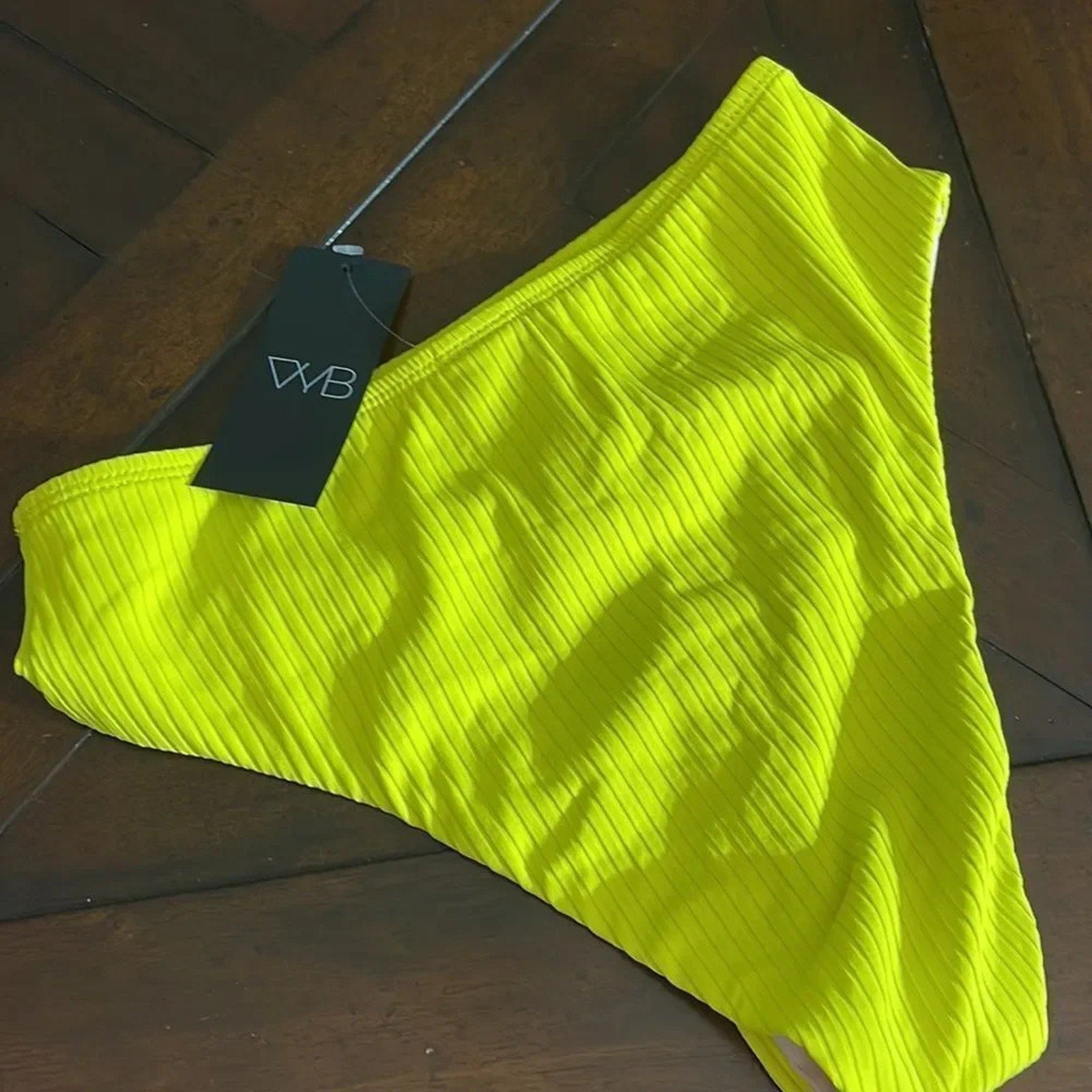 NWT Vicious Young Babes neon ribbed high waisted bikini swim bottoms