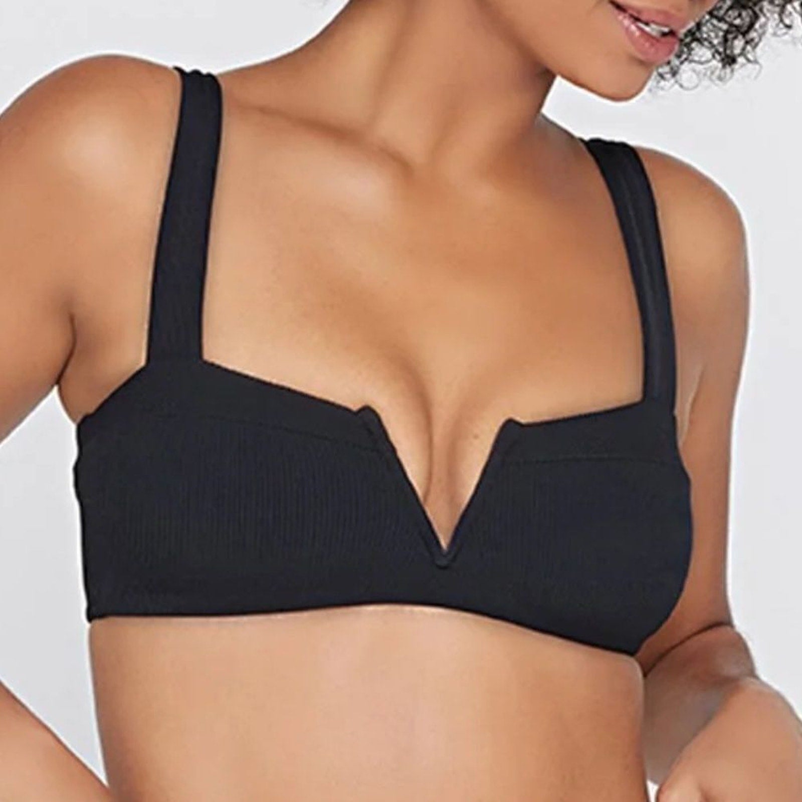 NWT L Space Lee Lee Bikini Top Black Revolve -size Xs