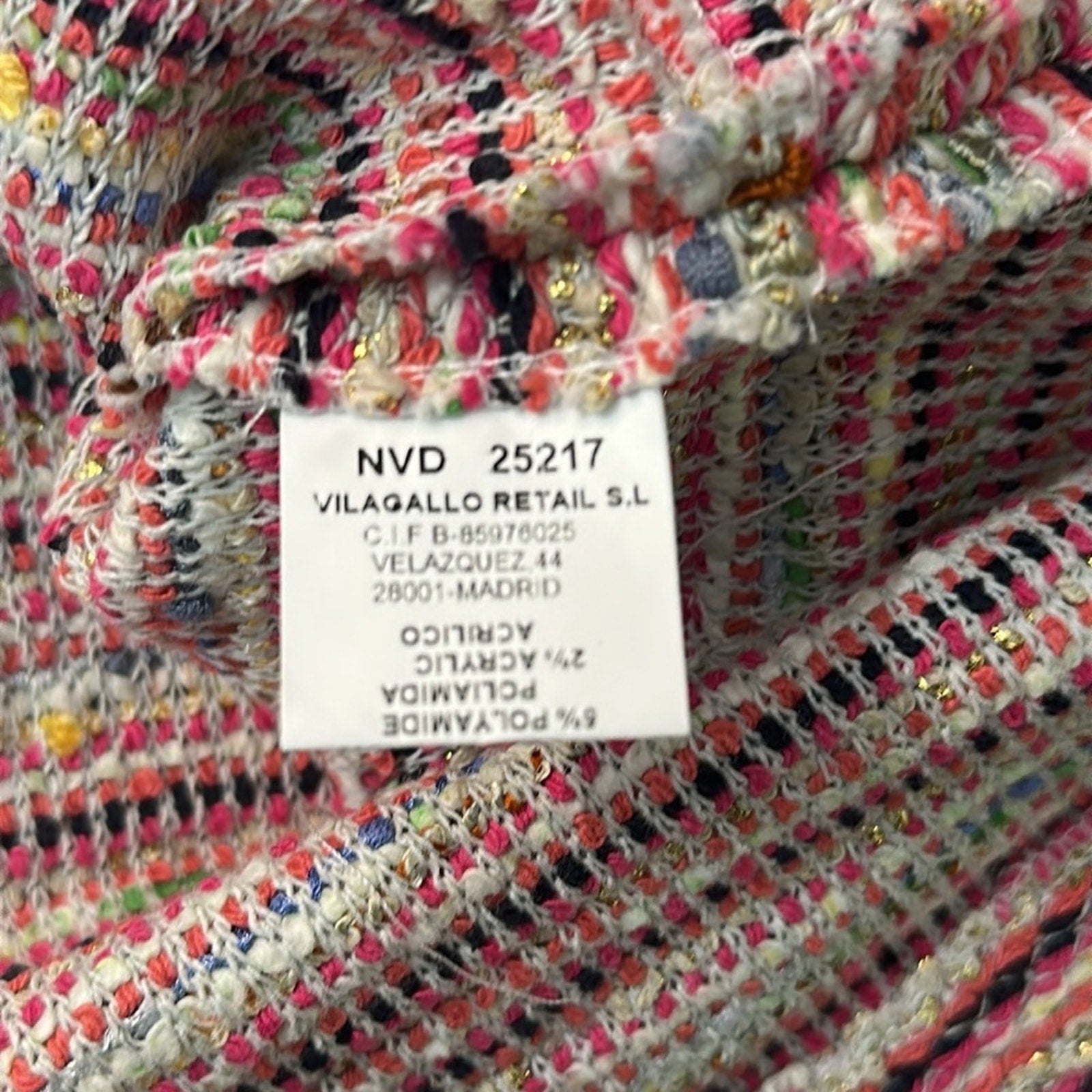 Vilagallo tweed metallic cardigan size 40 / M