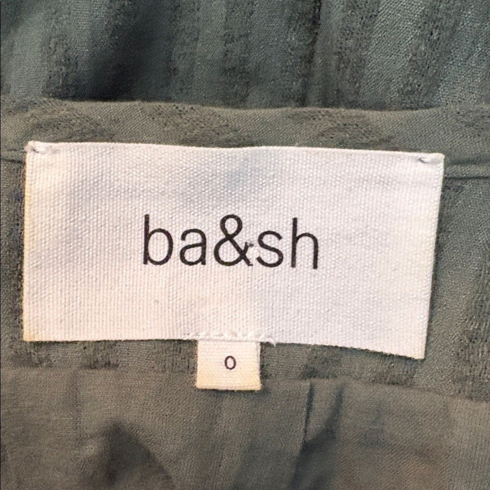 Ba&sh Mini Dress Dark Green Uriel Embroidered - size 0