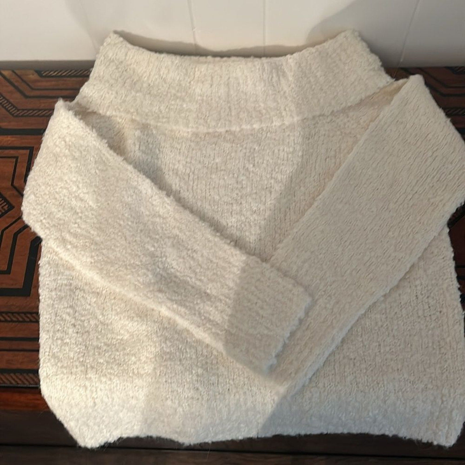 NEW CINQ A SEPT LEYA WOOL BLEND OFF THE SHOULDER PULLOVER SWEATER - size M