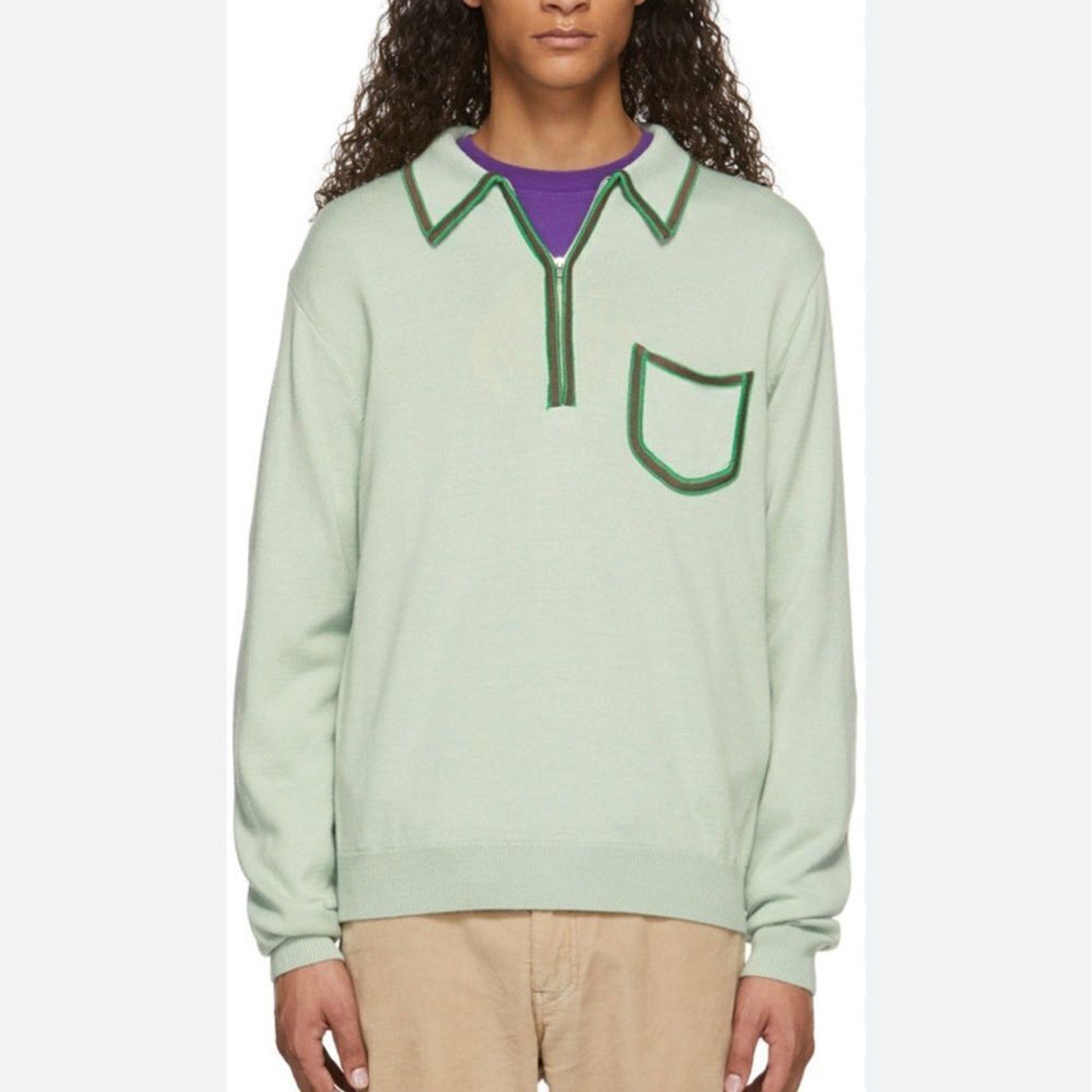 NEW Awake NY
Sweet Memory Knit wool Polo Mint - size XL