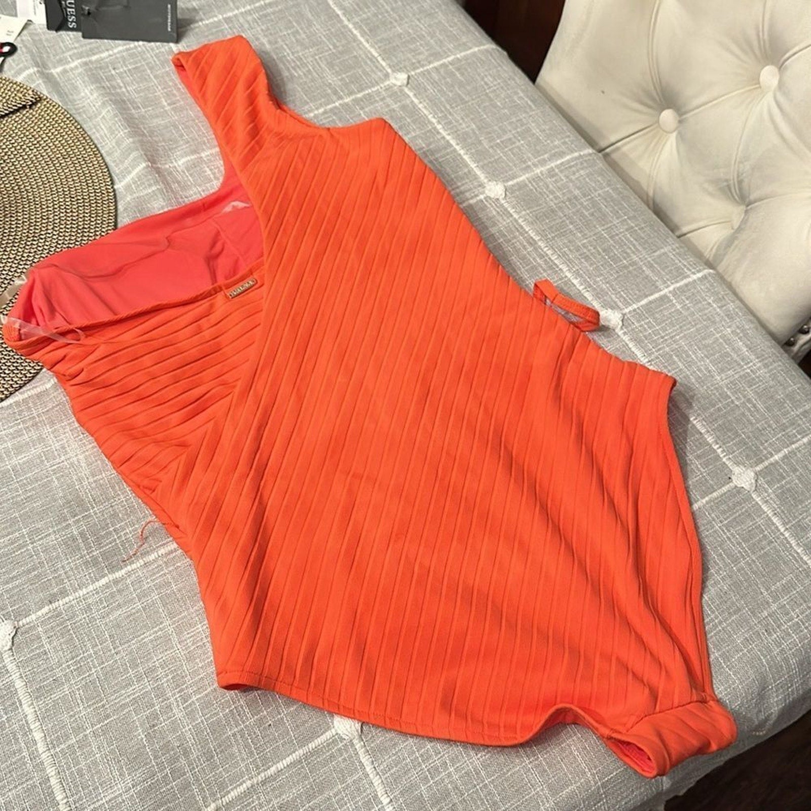 NEW Sea Level One Shoulder One Piece Swimsuit Tangerine - 8