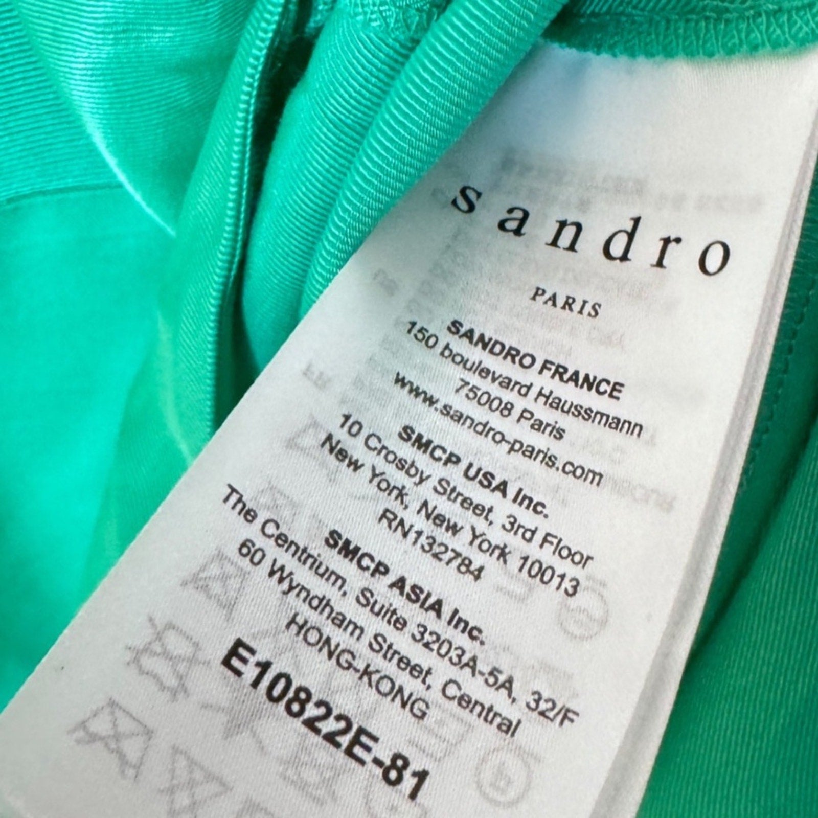 Sandro Green Crepe Viscose Ruffled Detail Top - size 3 (US 8)
