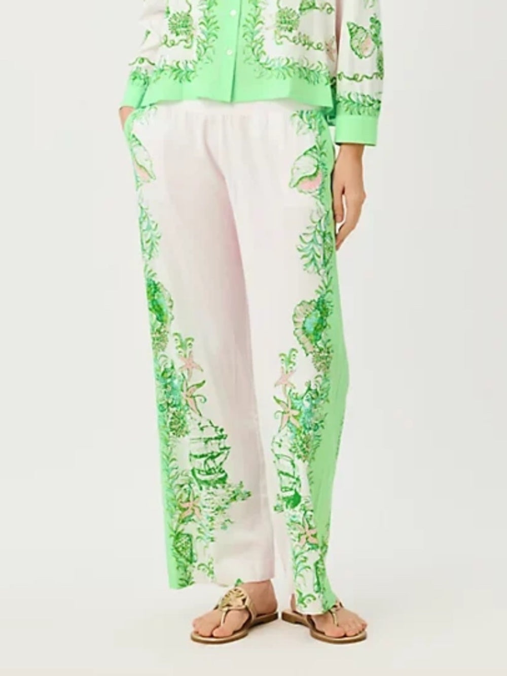 Lilly Pulitzer Bal Harbour Printed Wide-Leg Pants - size small - NEW - Image 1