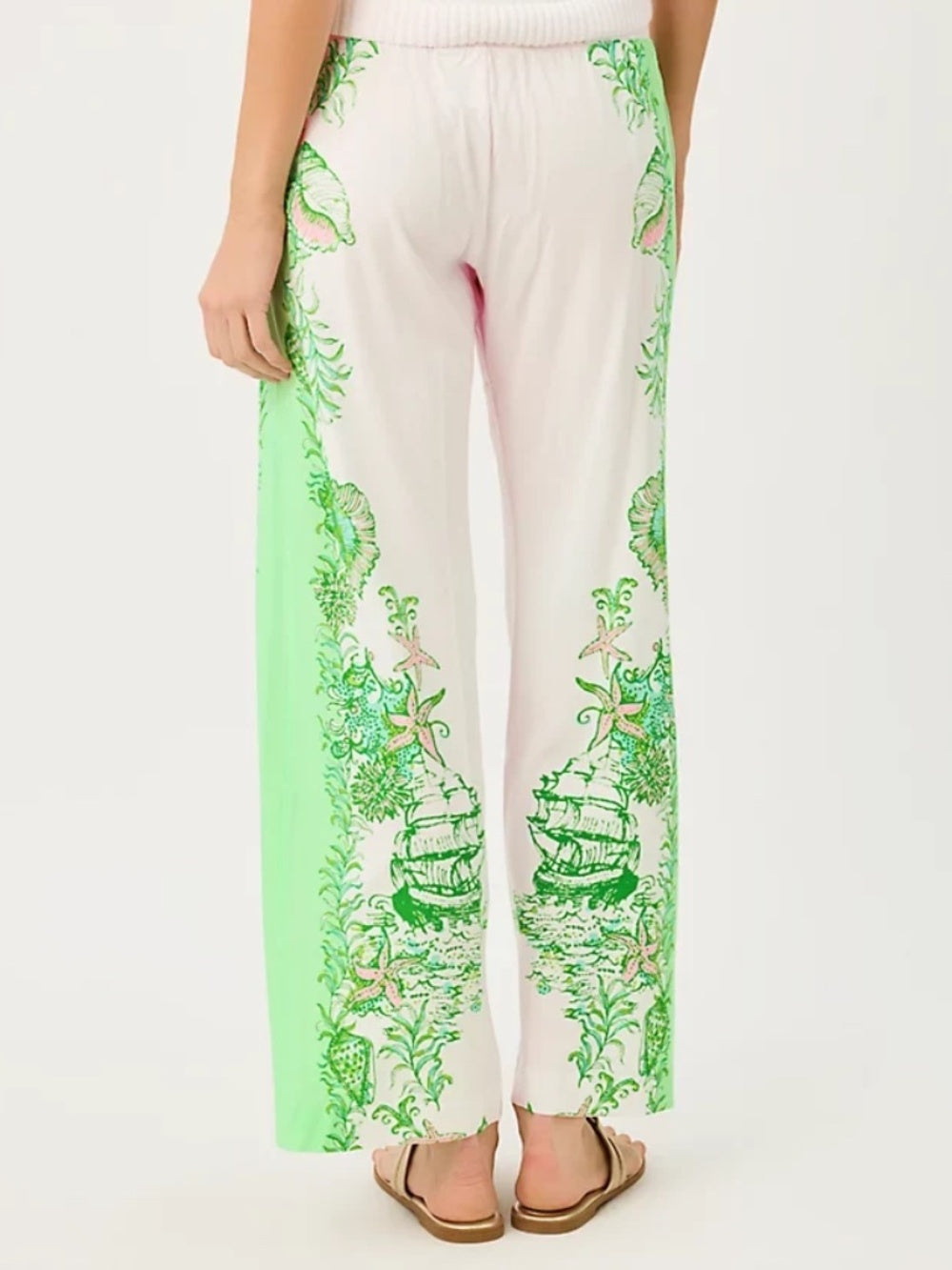 Lilly Pulitzer Bal Harbour Printed Wide-Leg Pants - size small - NEW - Image 2