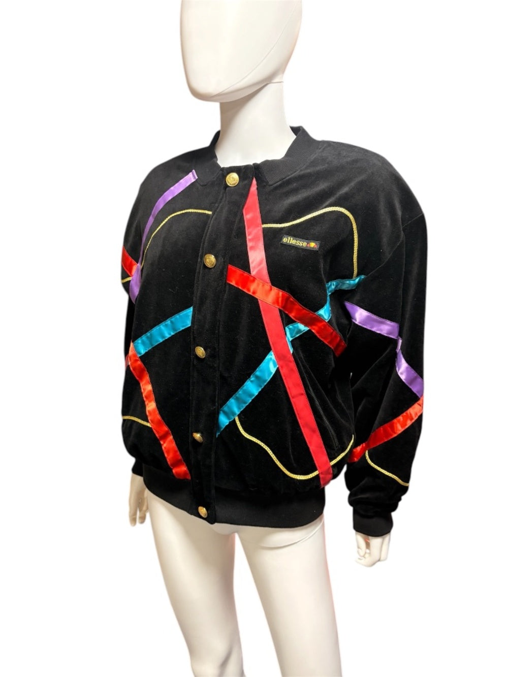 Vintage 1980s Ellesse Ribbon Gold Button Puff Jacket - S 🌟 - Image 1