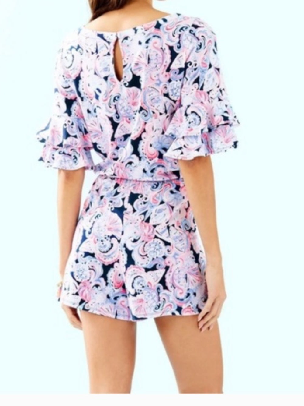 Lilly Pulitzer Lula Romper In High Tide Navy It's For Shore - M - Image 2
