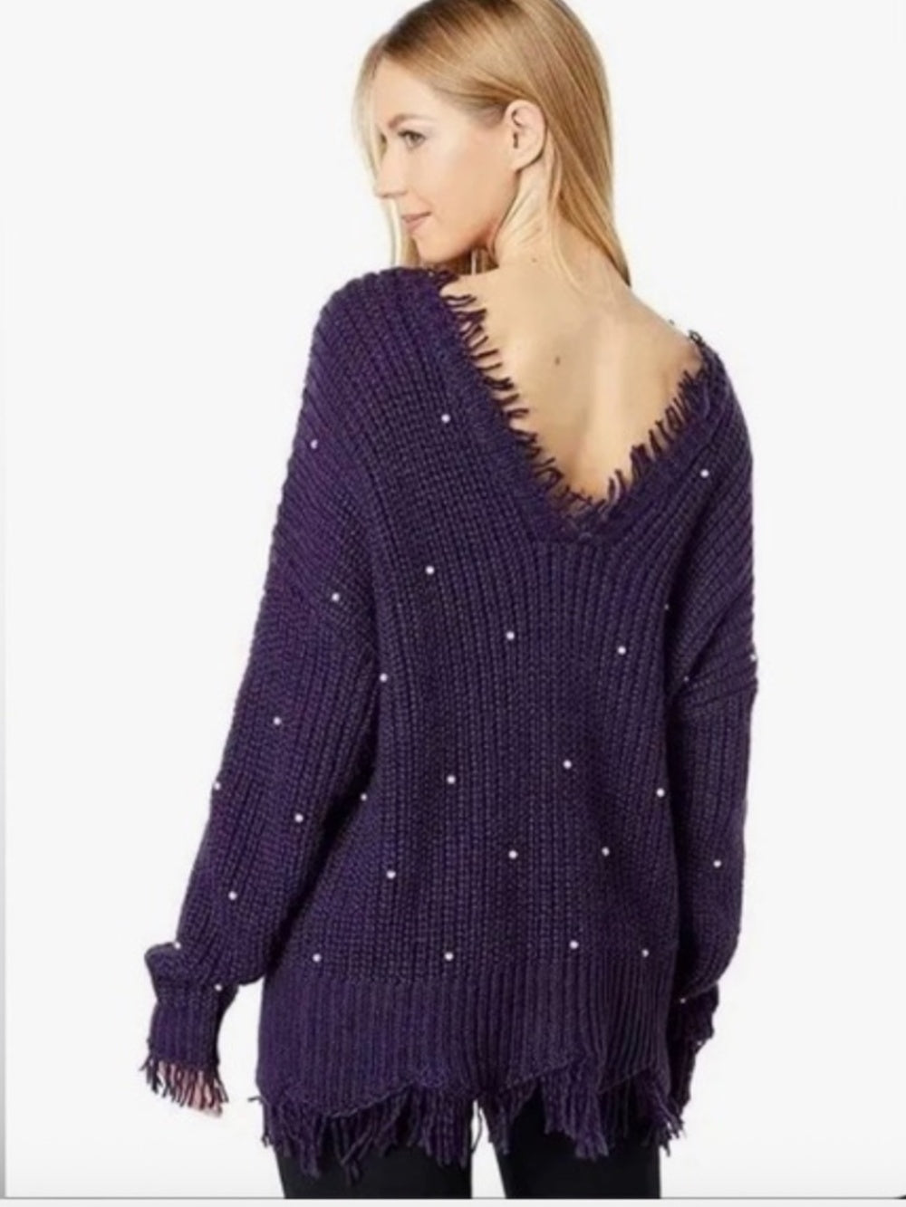 Wildfox String Of Pearls Purple Knit Sweater - XS - Image 2
