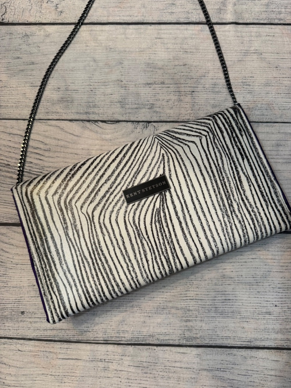 Kent Stetson "zebra" Envelope Clutch / Crossbody - Handmade USA 🌟 - Image 3