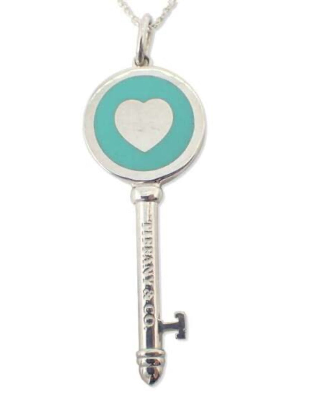 Tiffany & co. Enamel Blue Heart Key Pendant Necklace - Authentic- 🌟 - Image 1