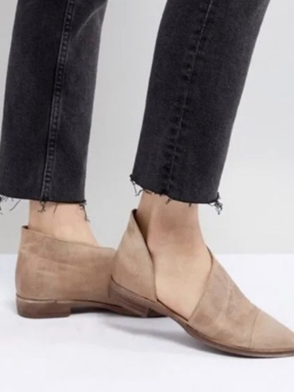 Free People Royale Flats Tan Taupe Cutout Leather Pointed Toe - size 36 🌟 - Image 2