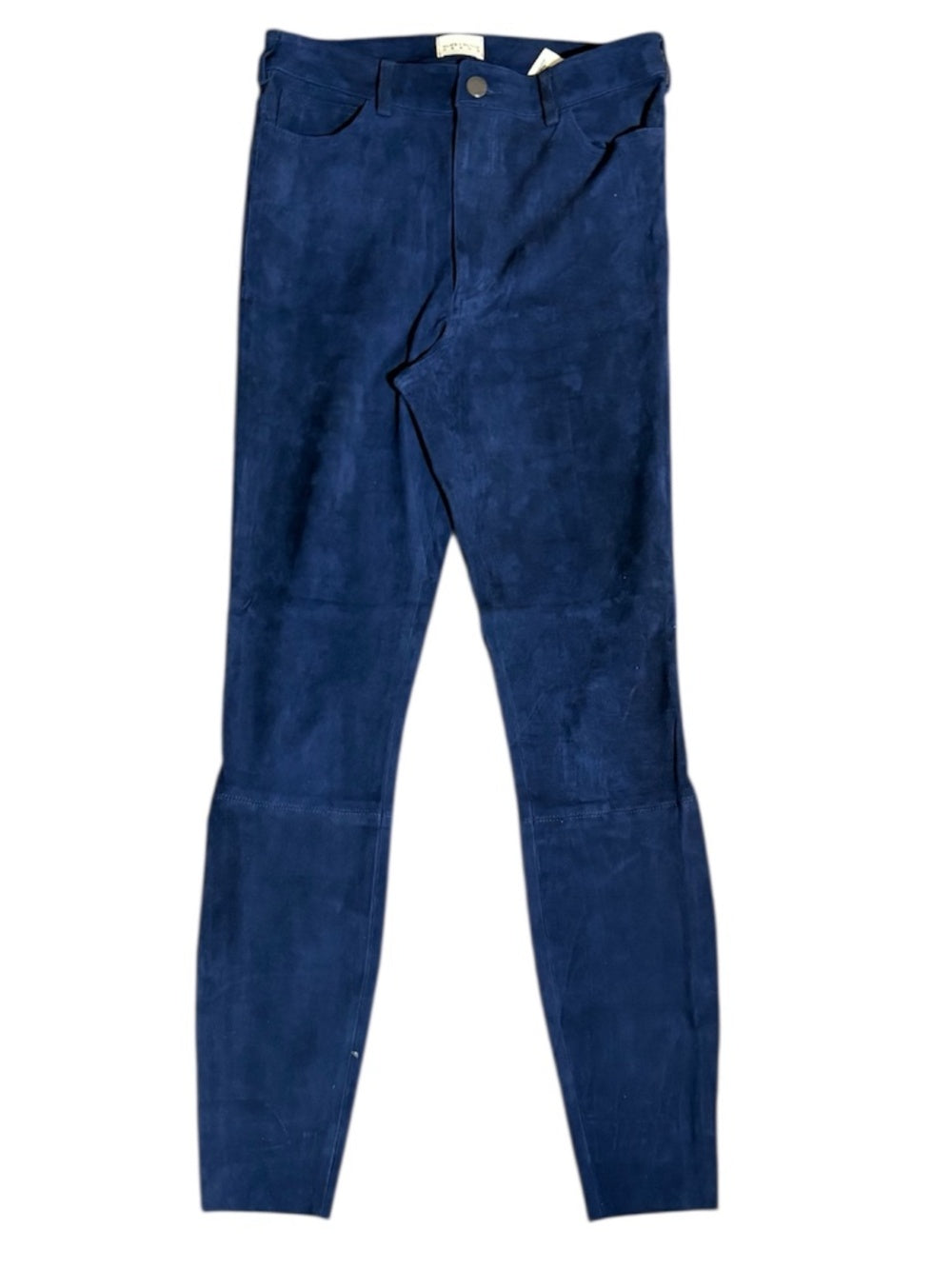 Alice + Olivia Lambskin Navy Blue Suede Jeans - 6 - Image 1