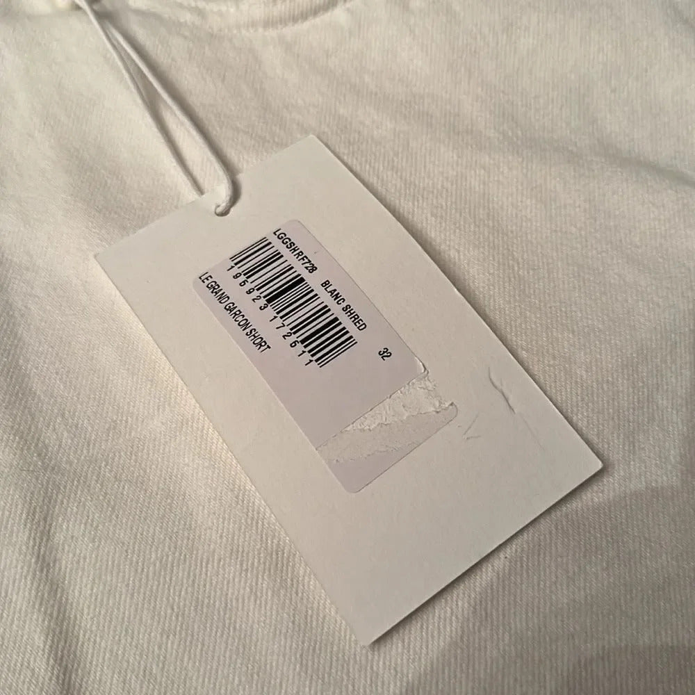 NWT Frame White 'Le Grand Garçon' Shorts