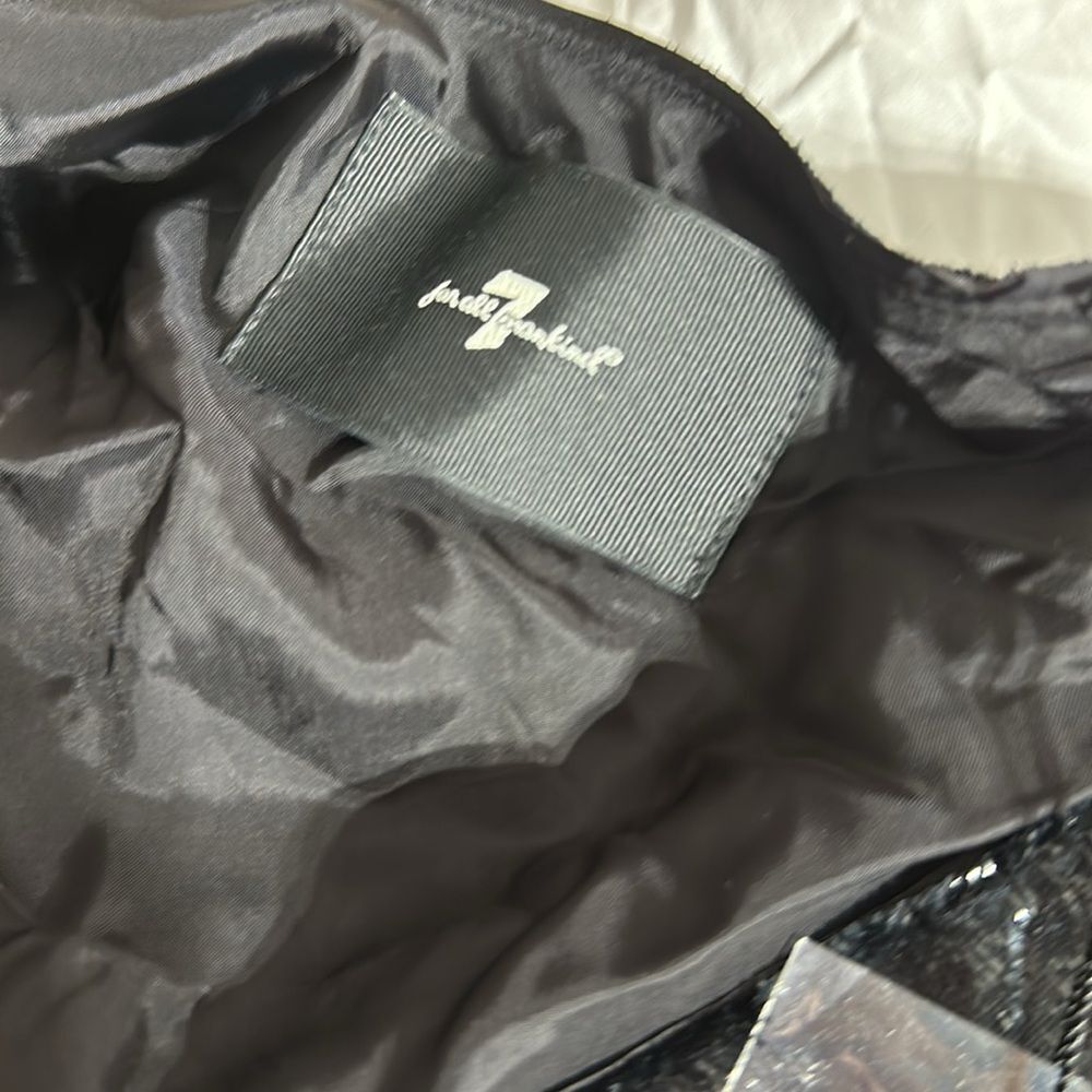NEW 7 for All Mankind One Shoulder Metallic Velour Fit & Flare Dress