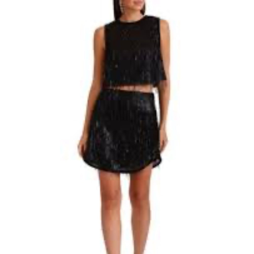 NWT Avec Les Filles Women's Sequinned Fringed - size M